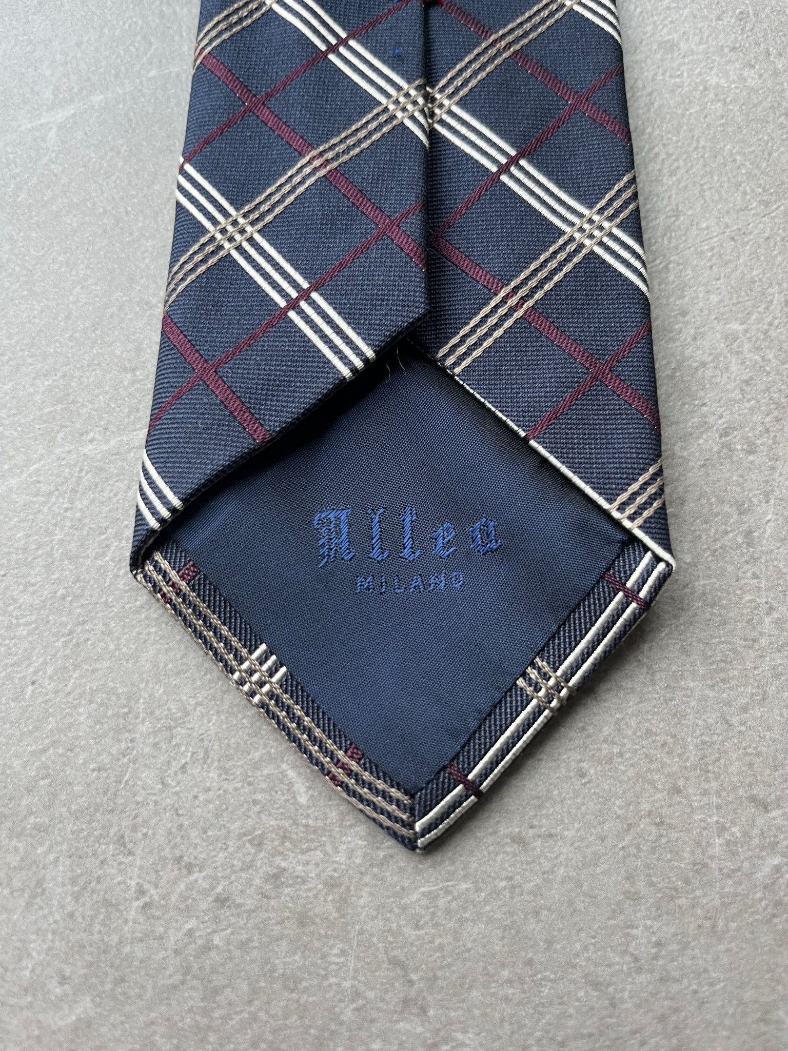 Altea Altea Milano Italy Made Mens Checker Ivy League Neck Tie Size ONE SIZE - 6 Thumbnail