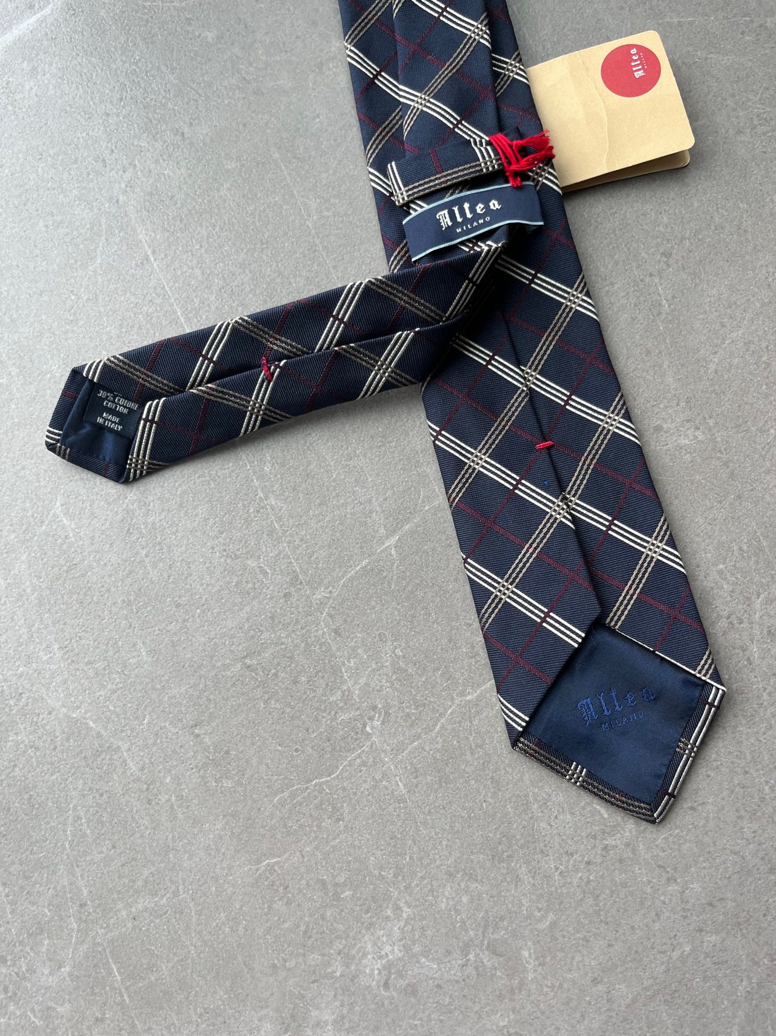 Altea Altea Milano Italy Made Mens Checker Ivy League Neck Tie Size ONE SIZE - 7 Thumbnail
