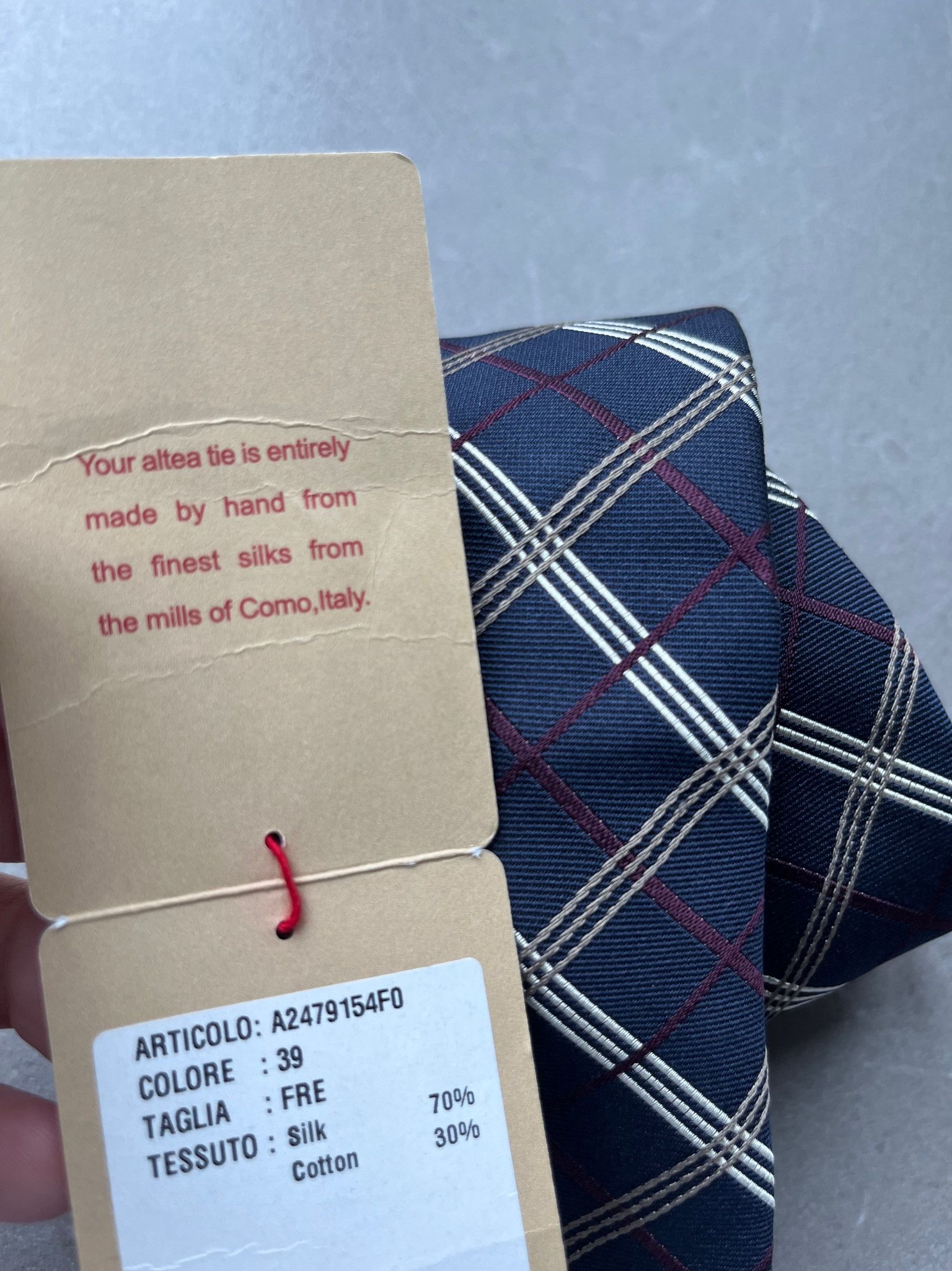Altea Altea Milano Italy Made Mens Checker Ivy League Neck Tie Size ONE SIZE - 9 Thumbnail