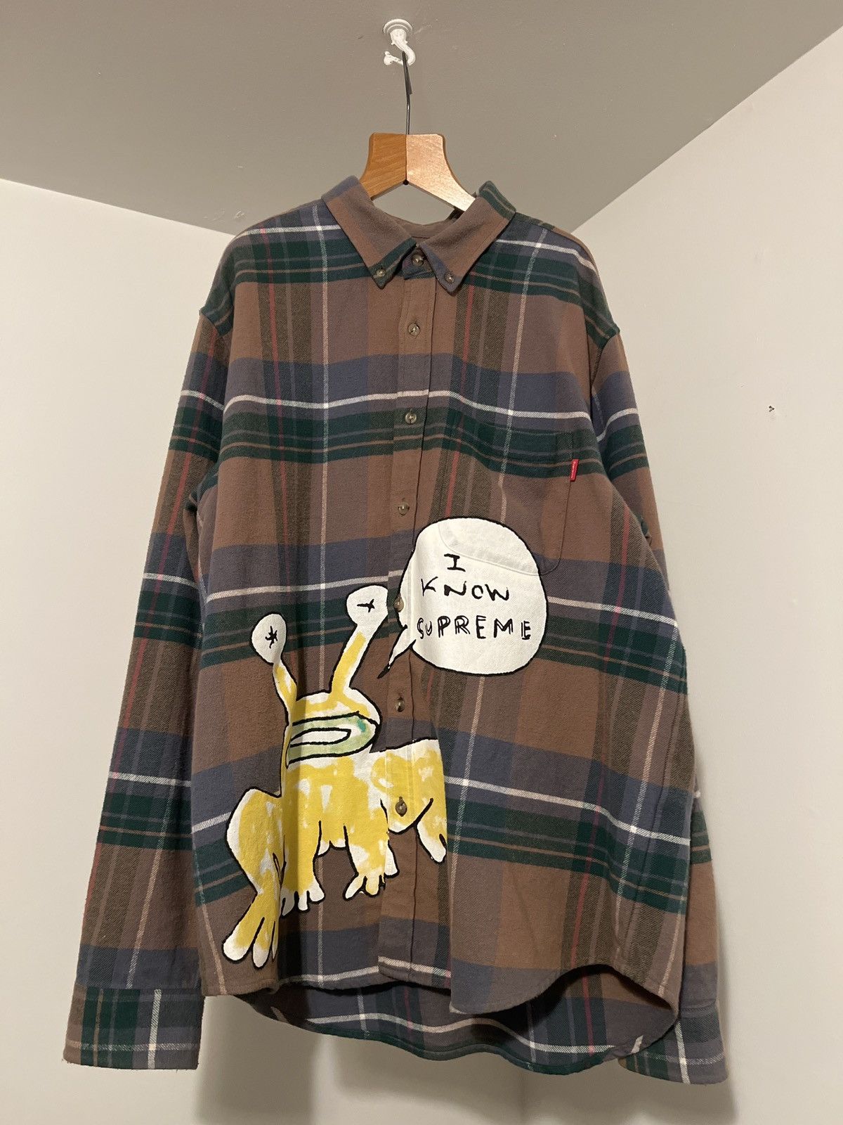 image of Supreme Daniel Johnston Plaid Button Up, Men's (Size Medium)