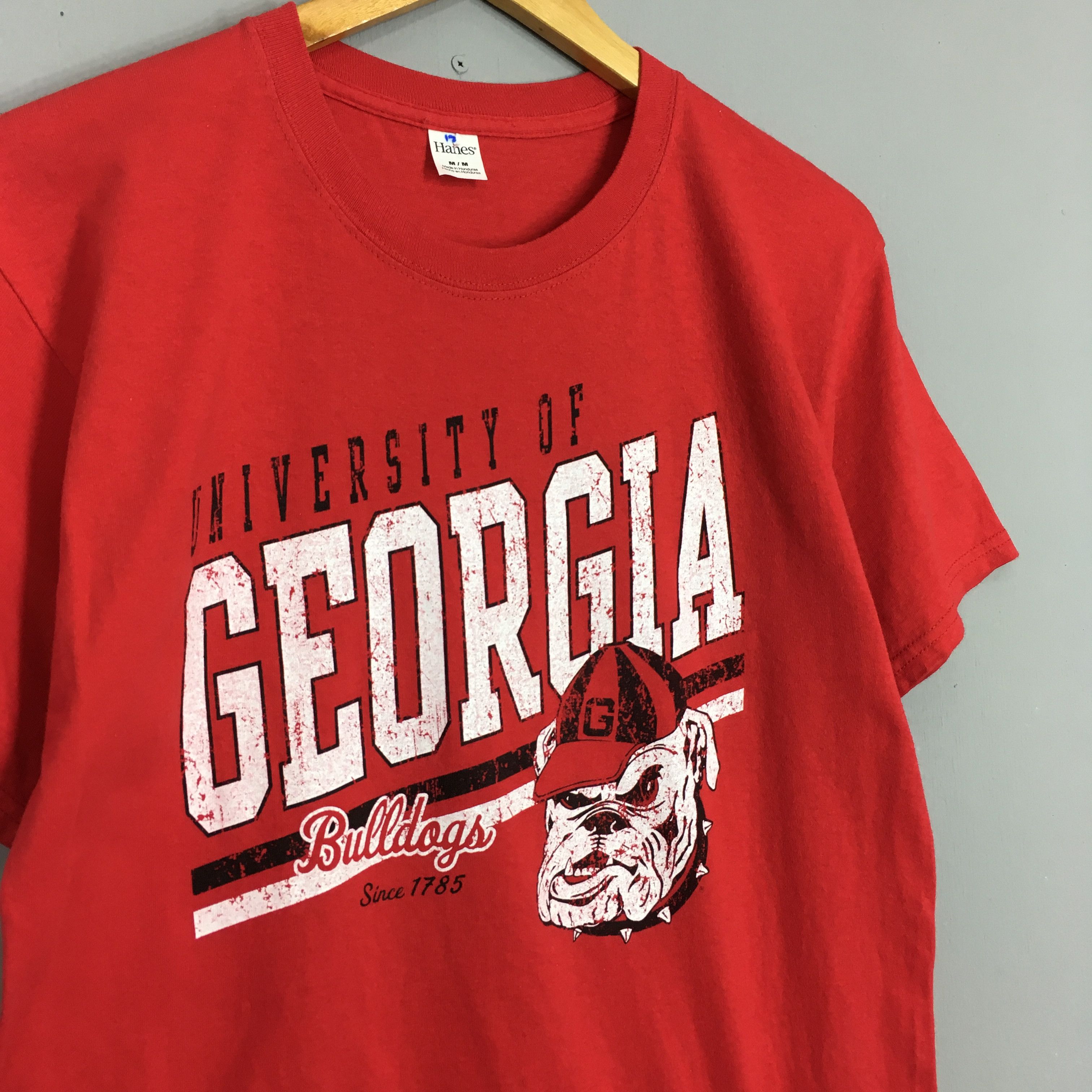 Vintage University Of Georgia Bulldogs Red Tshirt Size M