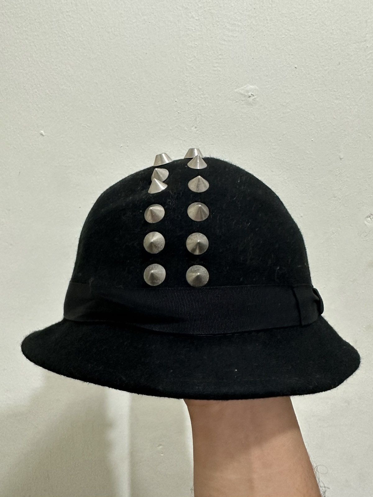 Japanese Brand Spike Studs Punk Black Noon Japan Hat Size ONE SIZE - 5 Thumbnail