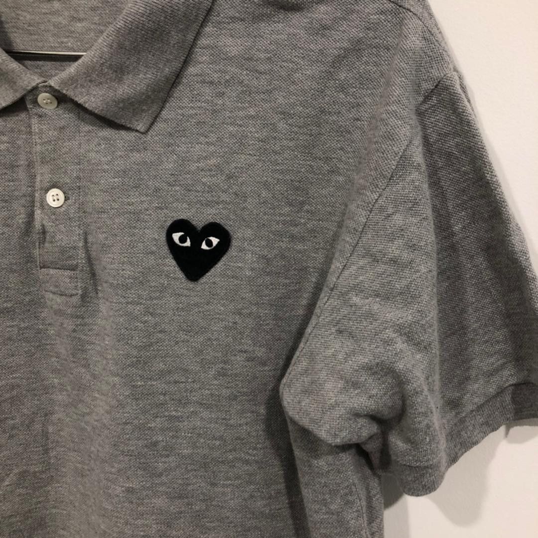 Comme des Garcons CDG Play Grey Polo Tee Size US M / EU 48-50 / 2 - 3 Thumbnail