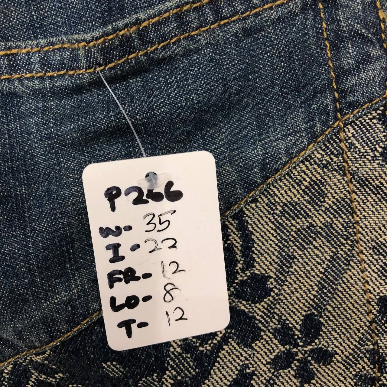 Japanese Brand P266 KARAKURI TAMASHII SUKAJAN EMBROIDERY CROPPED JEANS Size US 35 - 9 Thumbnail