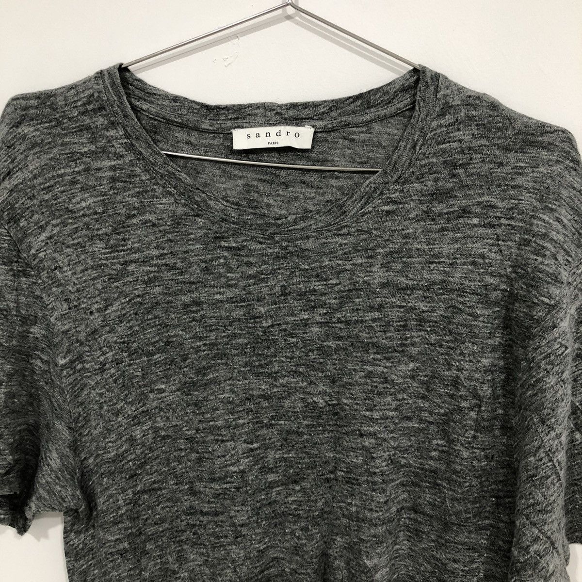 Sandro Plain Grey Linen Tee Size US S / EU 44-46 / 1 - 2 Thumbnail