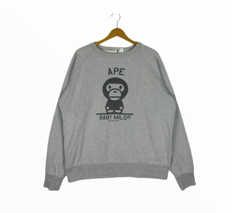 Pre-owned Bape X Vintage Baby Milo A Bathing Ape Sweatshirt In Grey