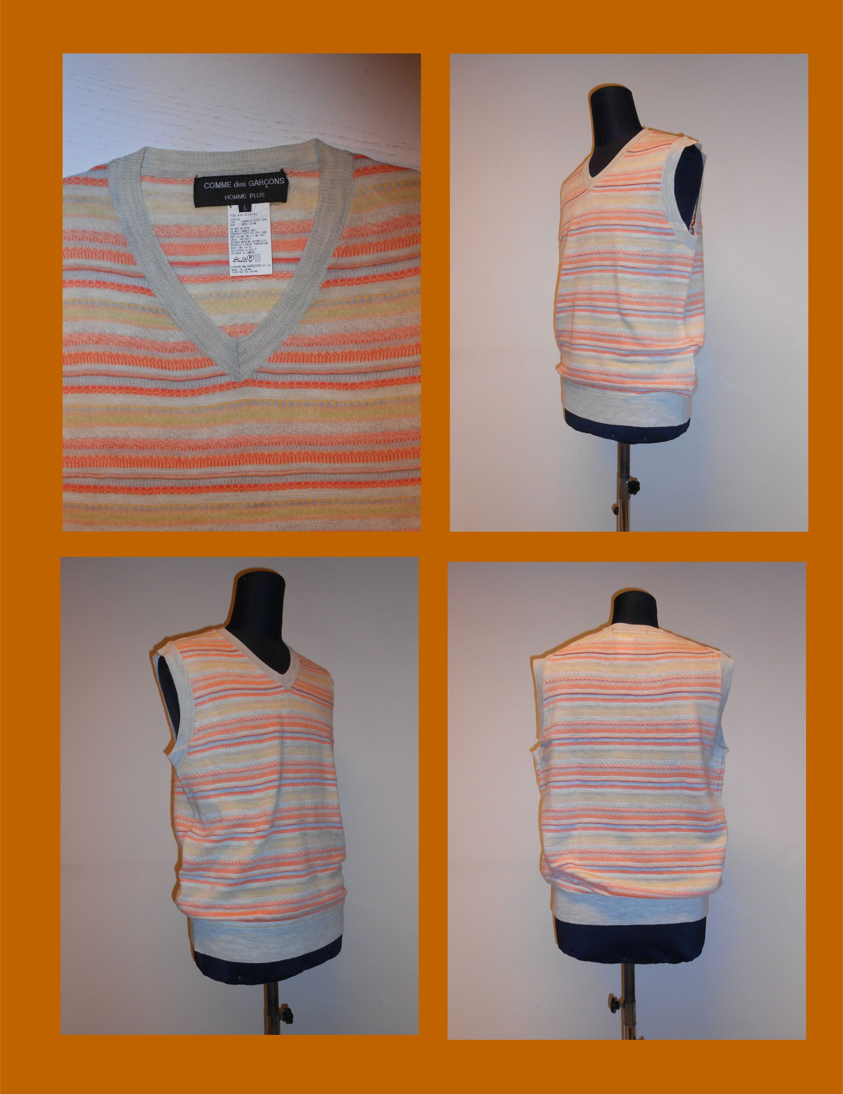 Comme des Garcons KNITTED VEST FRESH LIGHTED COLOURS ULTRA MULTI KNIT STITCH Size US L / EU 52-54 / 3 - 2 Thumbnail