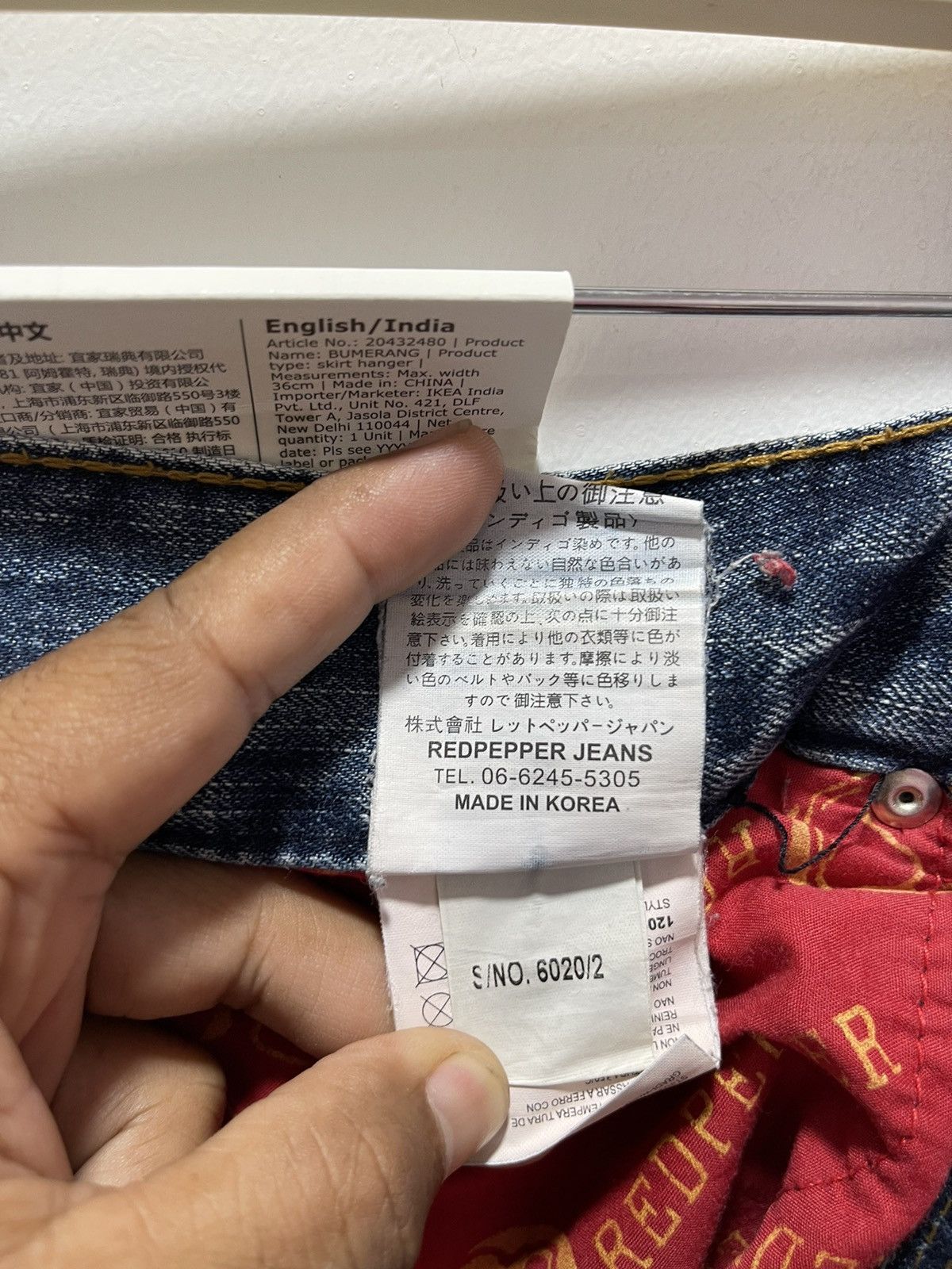 Vintage RED PEPPER STRIPED POCKET DESIGN DISTRESSED DENIM JEANS Size US 29 - 18 Thumbnail
