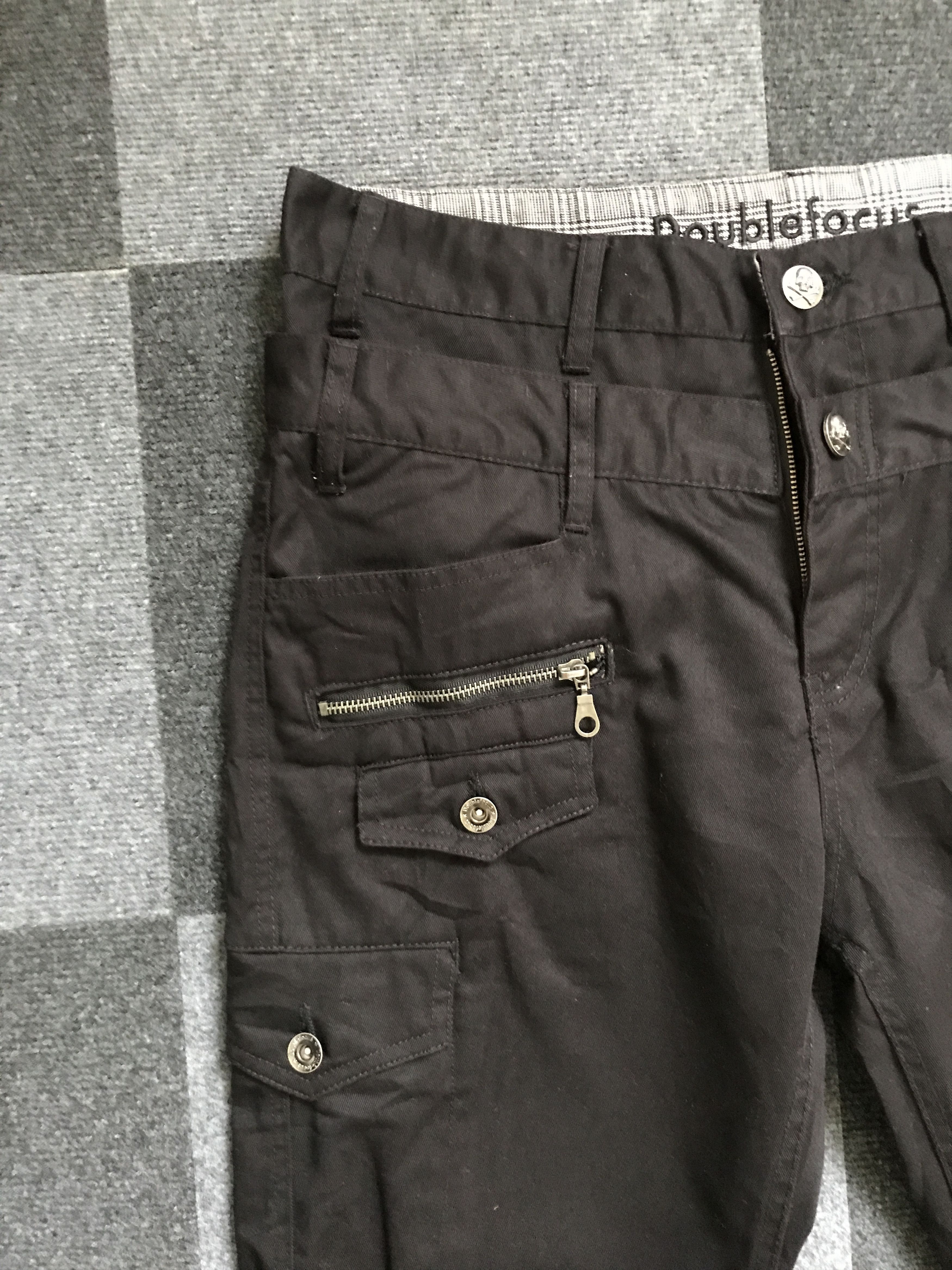 Japanese Brand CP197 Doublefocus Double Waist Skull Wrinkle Leg Cargo Pant Size US 33 - 5 Thumbnail