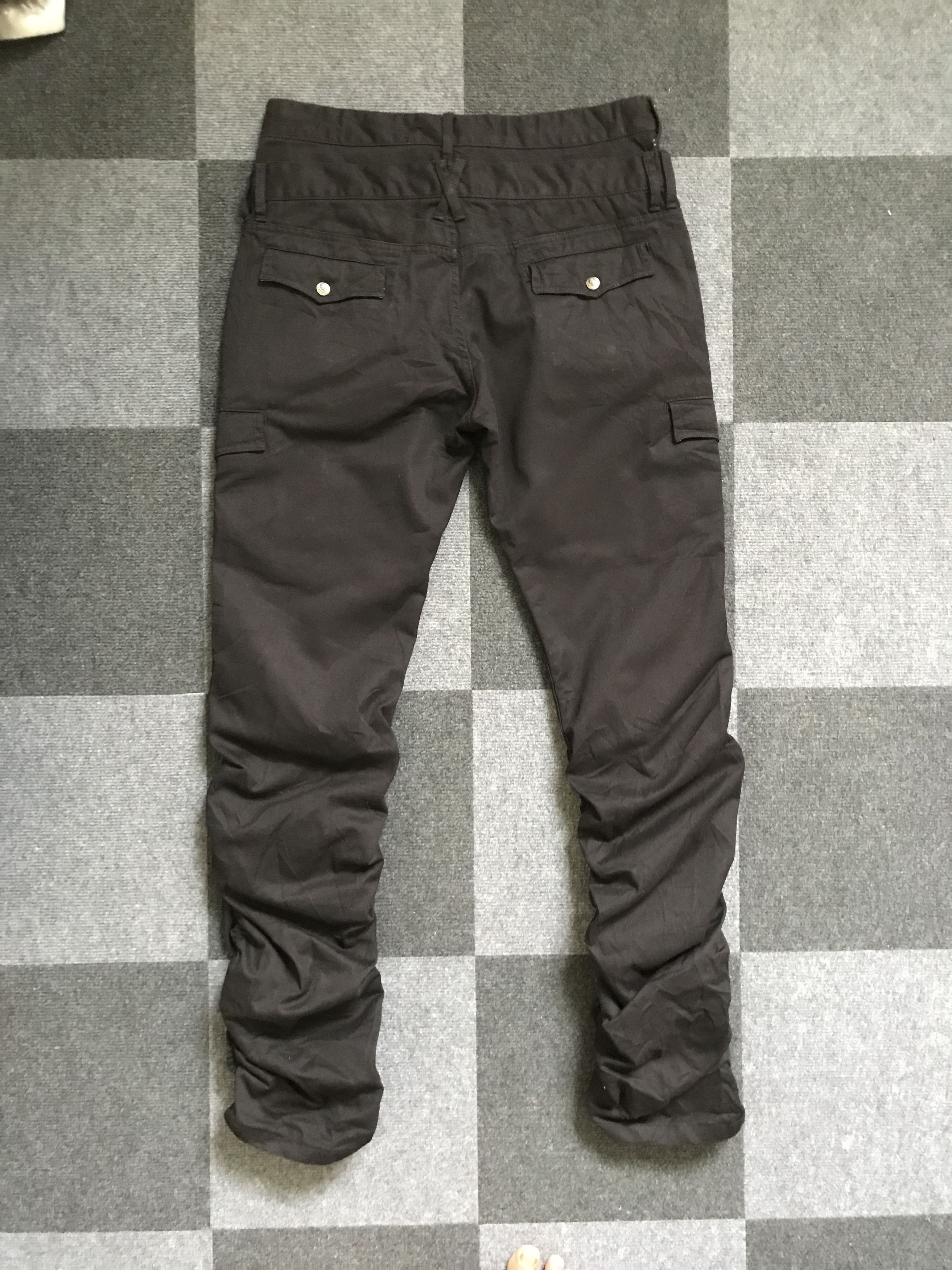 Japanese Brand CP197 Doublefocus Double Waist Skull Wrinkle Leg Cargo Pant Size US 33 - 9 Thumbnail