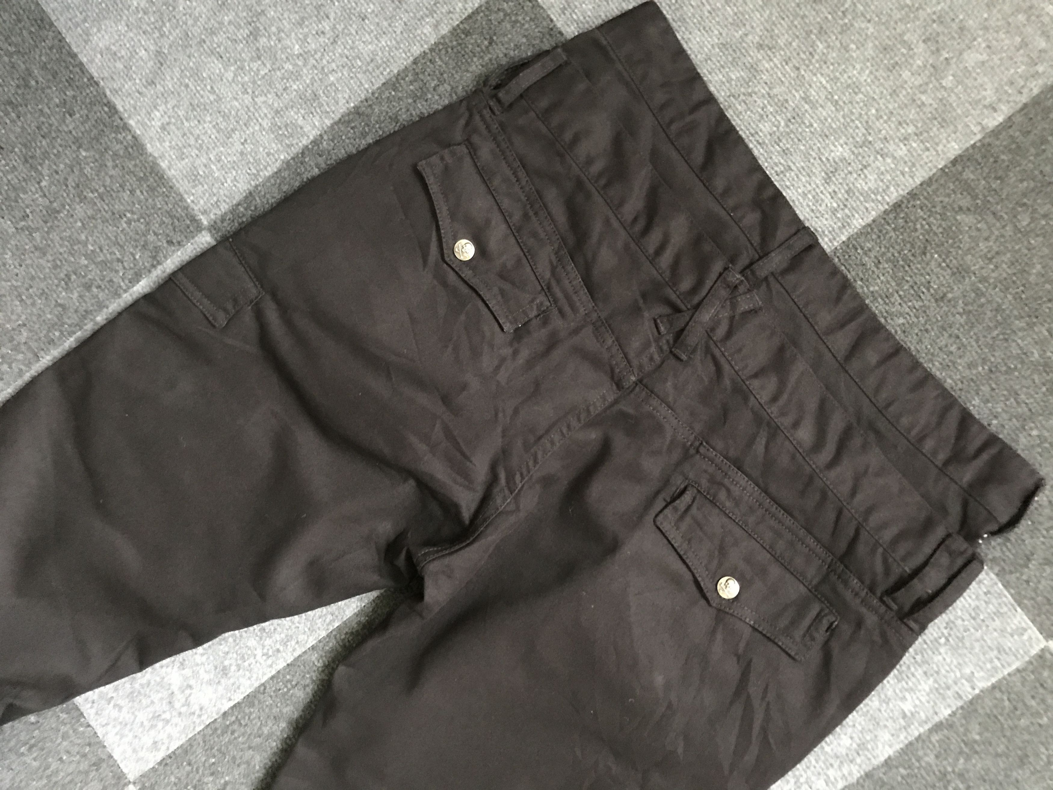 Japanese Brand CP197 Doublefocus Double Waist Skull Wrinkle Leg Cargo Pant Size US 33 - 10 Thumbnail