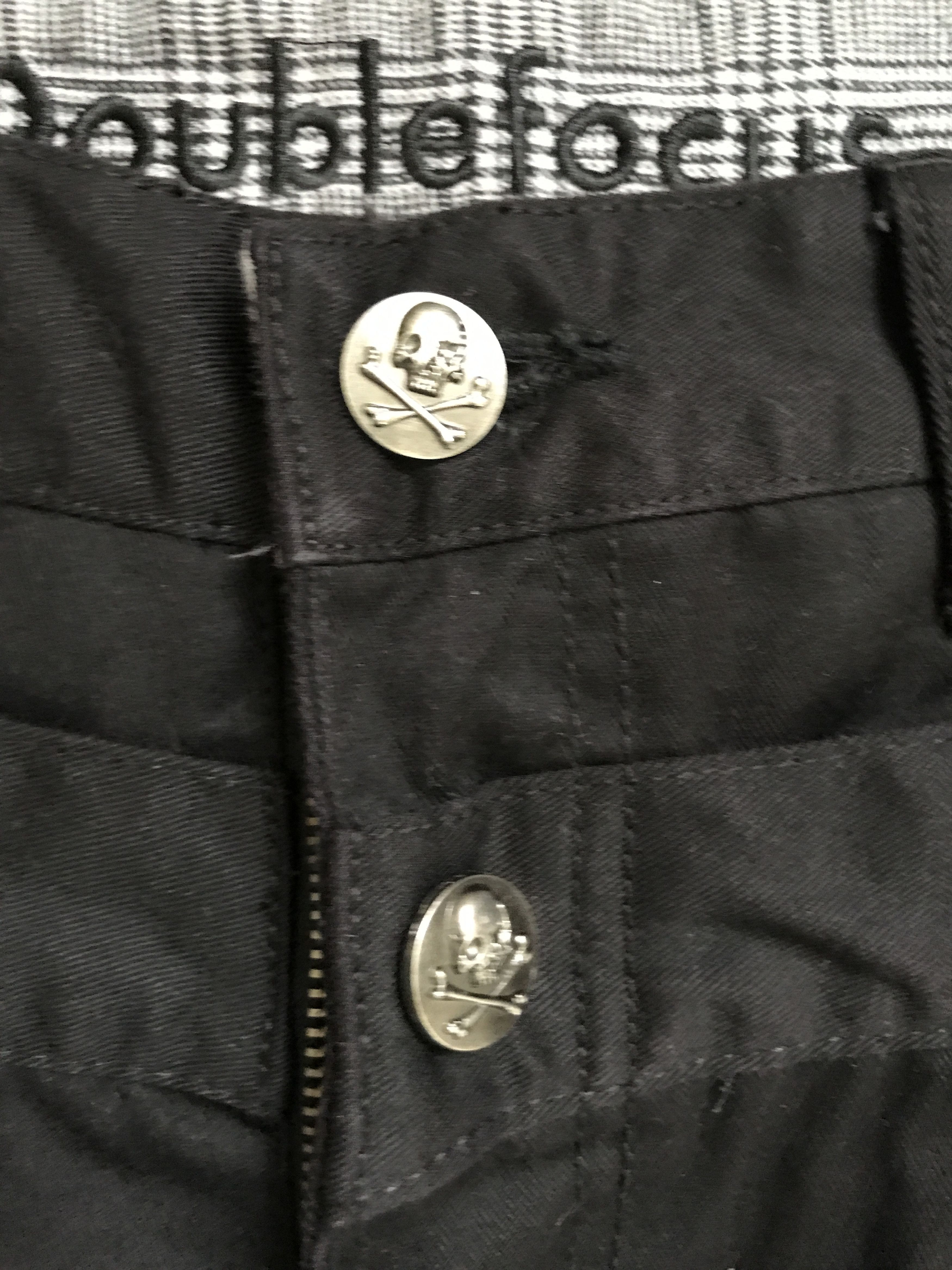 Japanese Brand CP197 Doublefocus Double Waist Skull Wrinkle Leg Cargo Pant Size US 33 - 7 Thumbnail