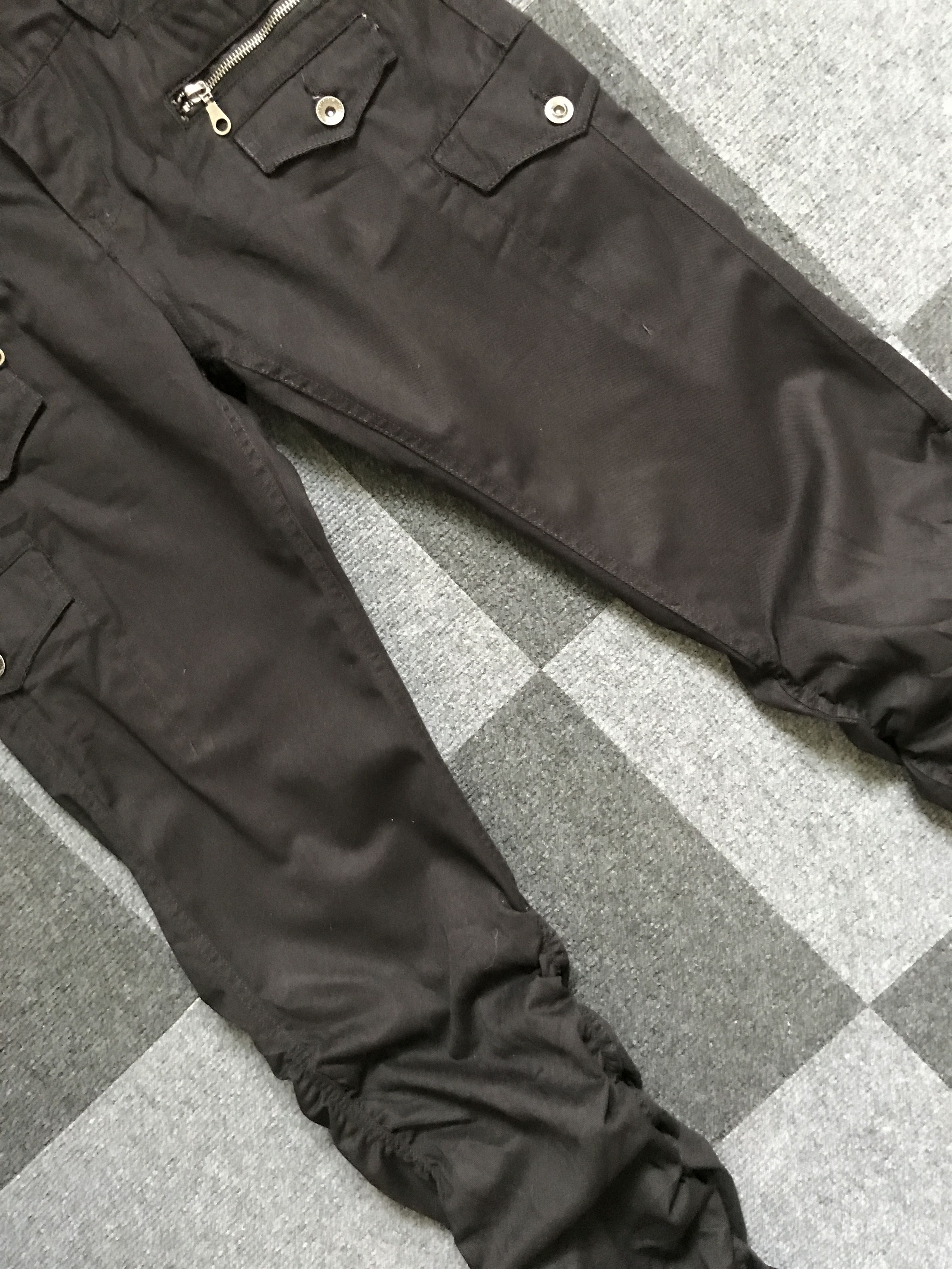Japanese Brand CP197 Doublefocus Double Waist Skull Wrinkle Leg Cargo Pant Size US 33 - 3 Thumbnail