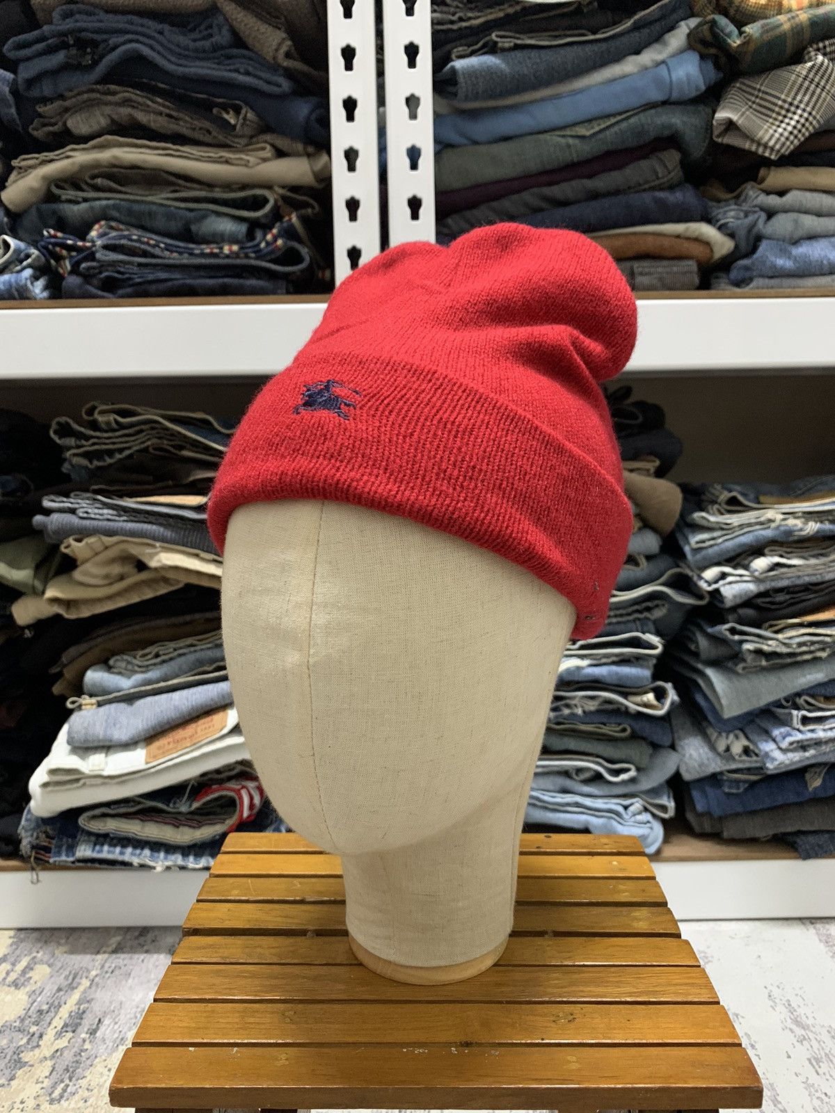 Burberry Vintage Burberrys Centre Logo Wool Beanie Hat Size ONE SIZE - 1 Thumbnail