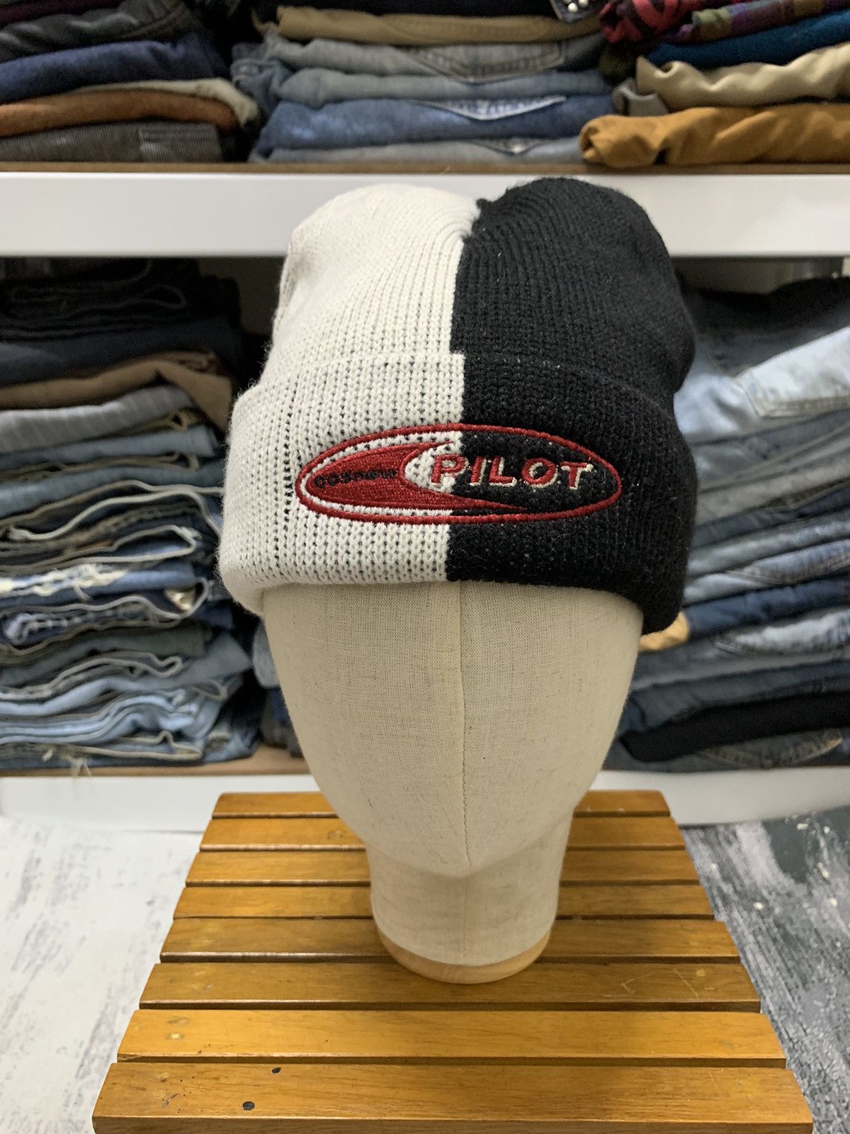 If Six Was Nine Vintage Black White Pilot Ski Snowboard Beanie Hat Size ONE SIZE - 2 Thumbnail