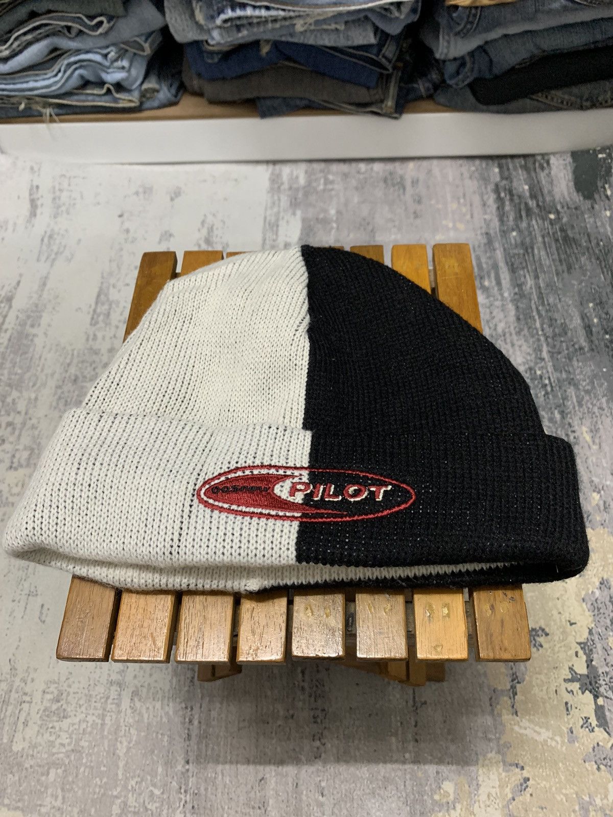 If Six Was Nine Vintage Black White Pilot Ski Snowboard Beanie Hat Size ONE SIZE - 6 Thumbnail