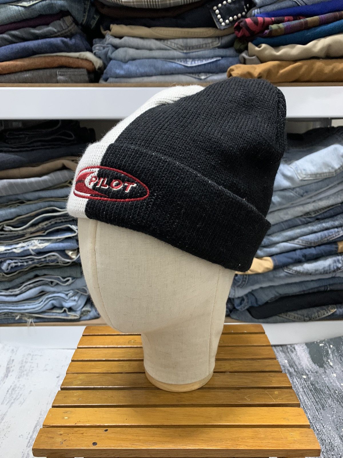 If Six Was Nine Vintage Black White Pilot Ski Snowboard Beanie Hat Size ONE SIZE - 1 Thumbnail