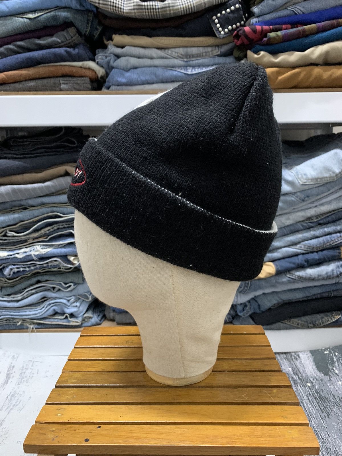 If Six Was Nine Vintage Black White Pilot Ski Snowboard Beanie Hat Size ONE SIZE - 3 Thumbnail