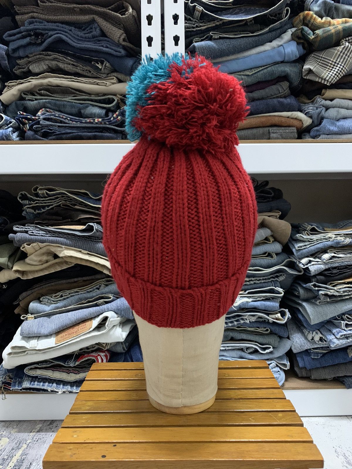 Japanese Brand Smiley Face Embroidery Vintage Beanie Hat Size ONE SIZE - 4 Thumbnail