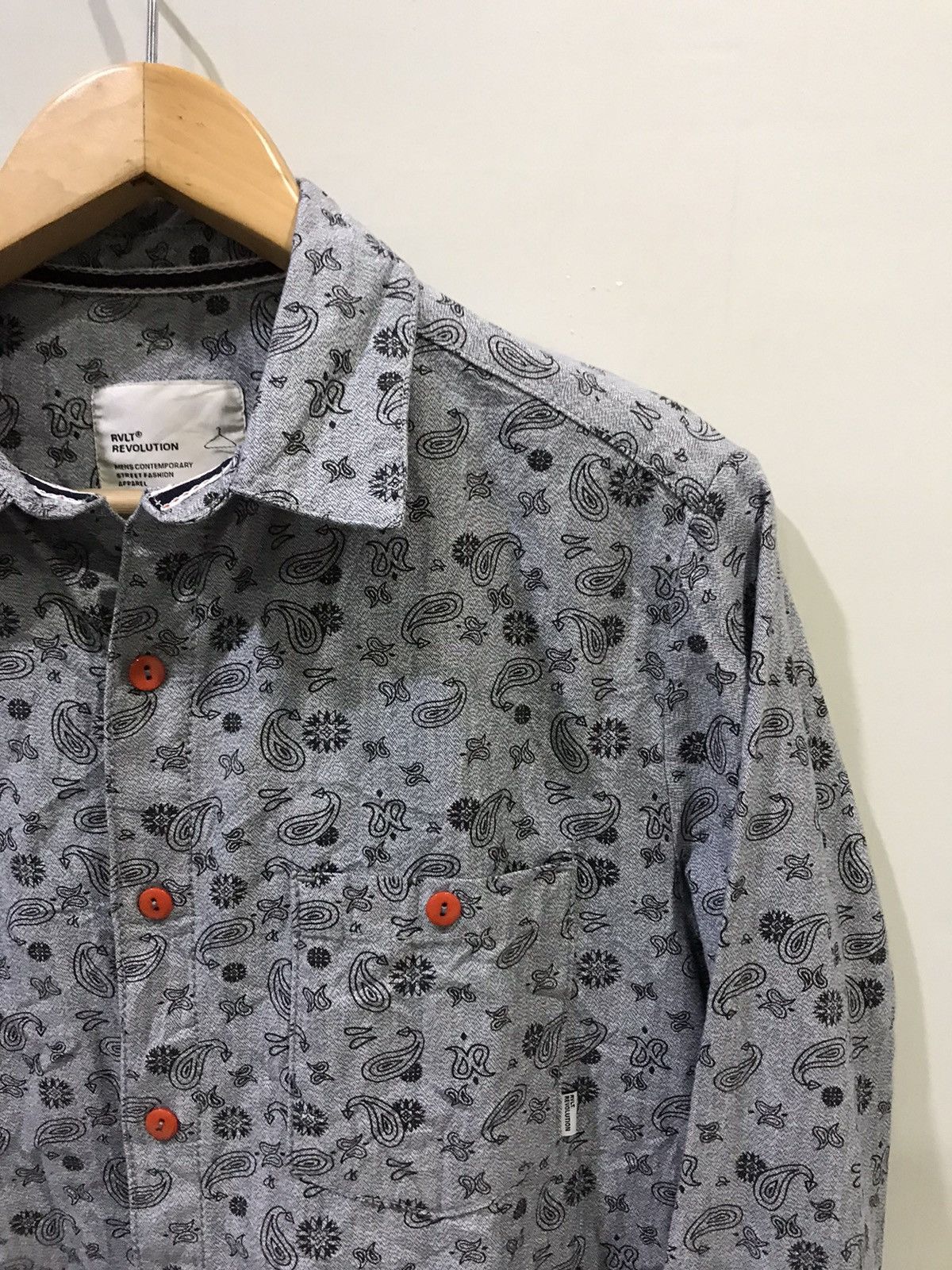 Designer RVLT Revolution Full Paisley Selvedge Button Up Shirt Size US S / EU 44-46 / 1 - 2 Thumbnail