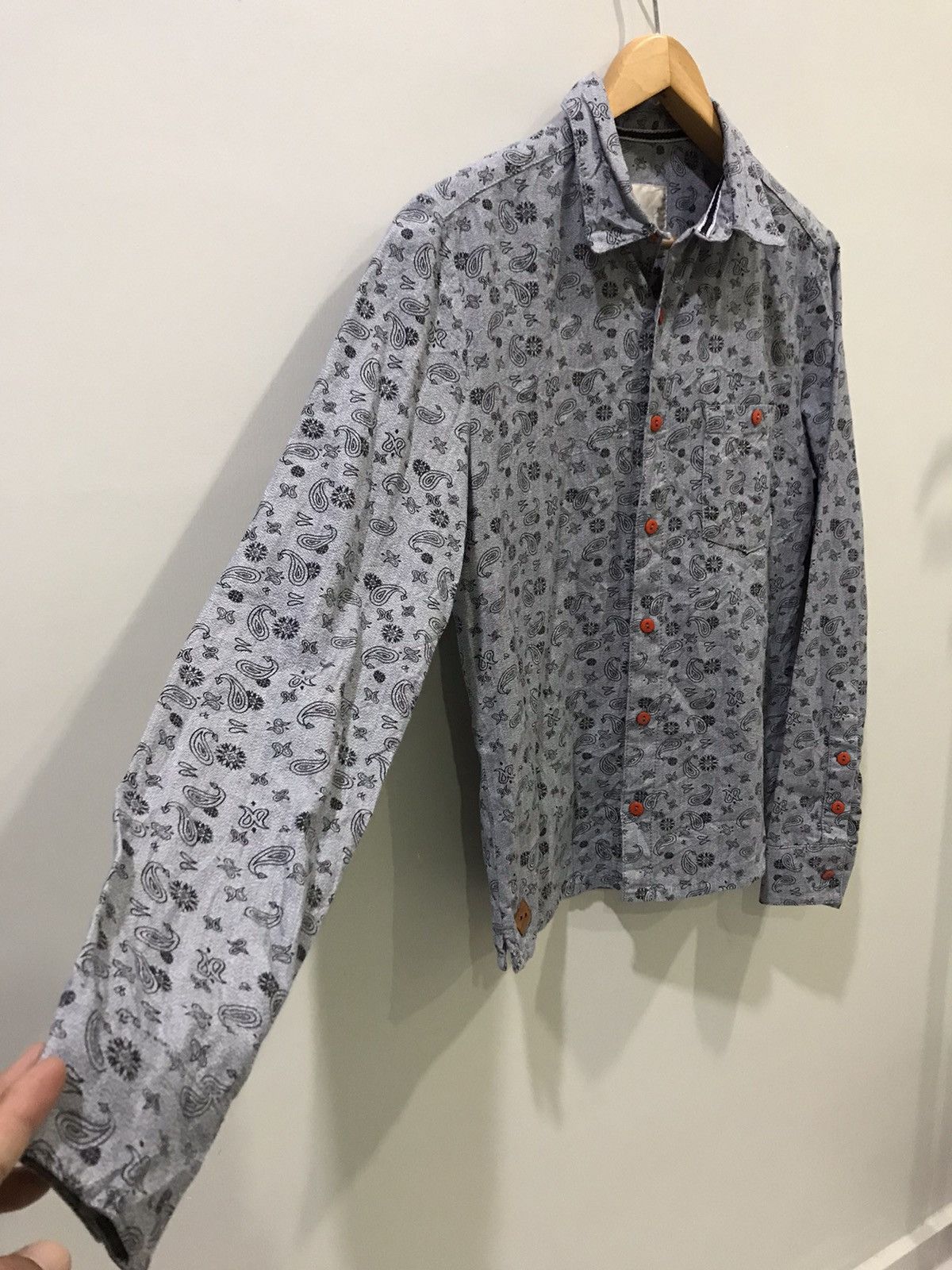 Designer RVLT Revolution Full Paisley Selvedge Button Up Shirt Size US S / EU 44-46 / 1 - 10 Thumbnail