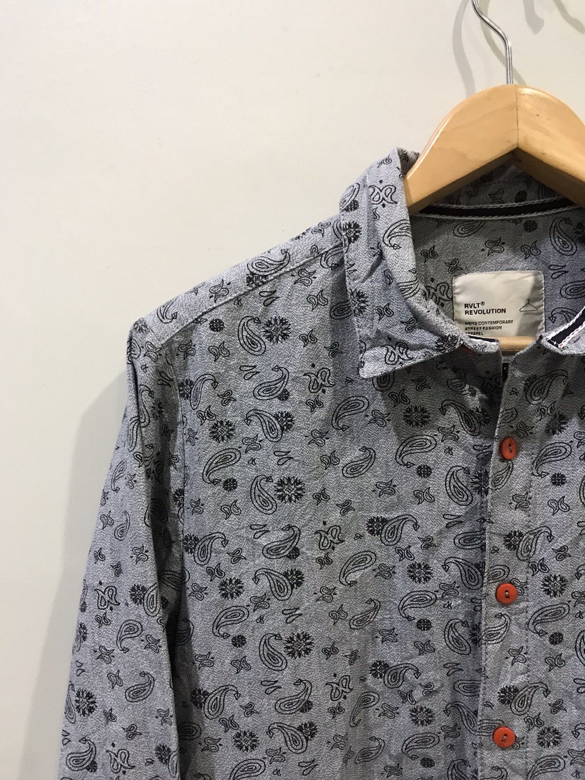 Designer RVLT Revolution Full Paisley Selvedge Button Up Shirt Size US S / EU 44-46 / 1 - 3 Thumbnail