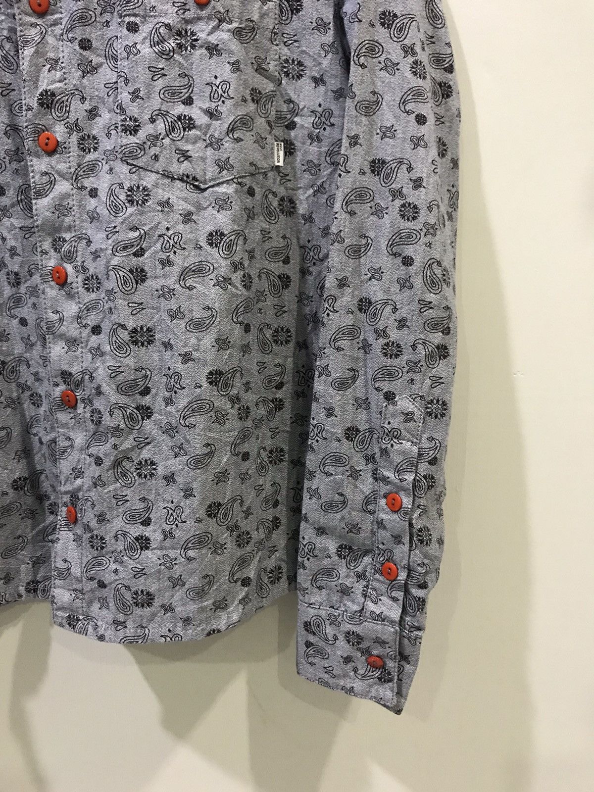 Designer RVLT Revolution Full Paisley Selvedge Button Up Shirt Size US S / EU 44-46 / 1 - 8 Thumbnail