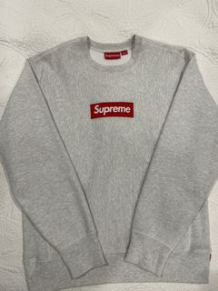 Supreme Grey Box Logo Crewneck | Grailed