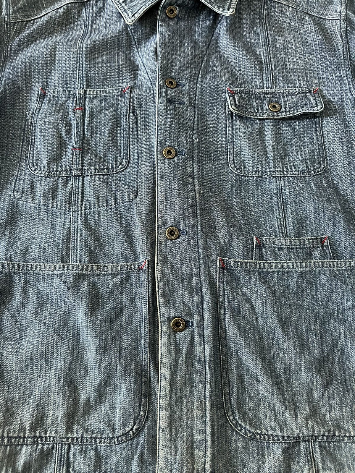Japanese Brand Ruff Hewn Herringbone Chore Jacket Size US M / EU 48-50 / 2 - 3 Thumbnail