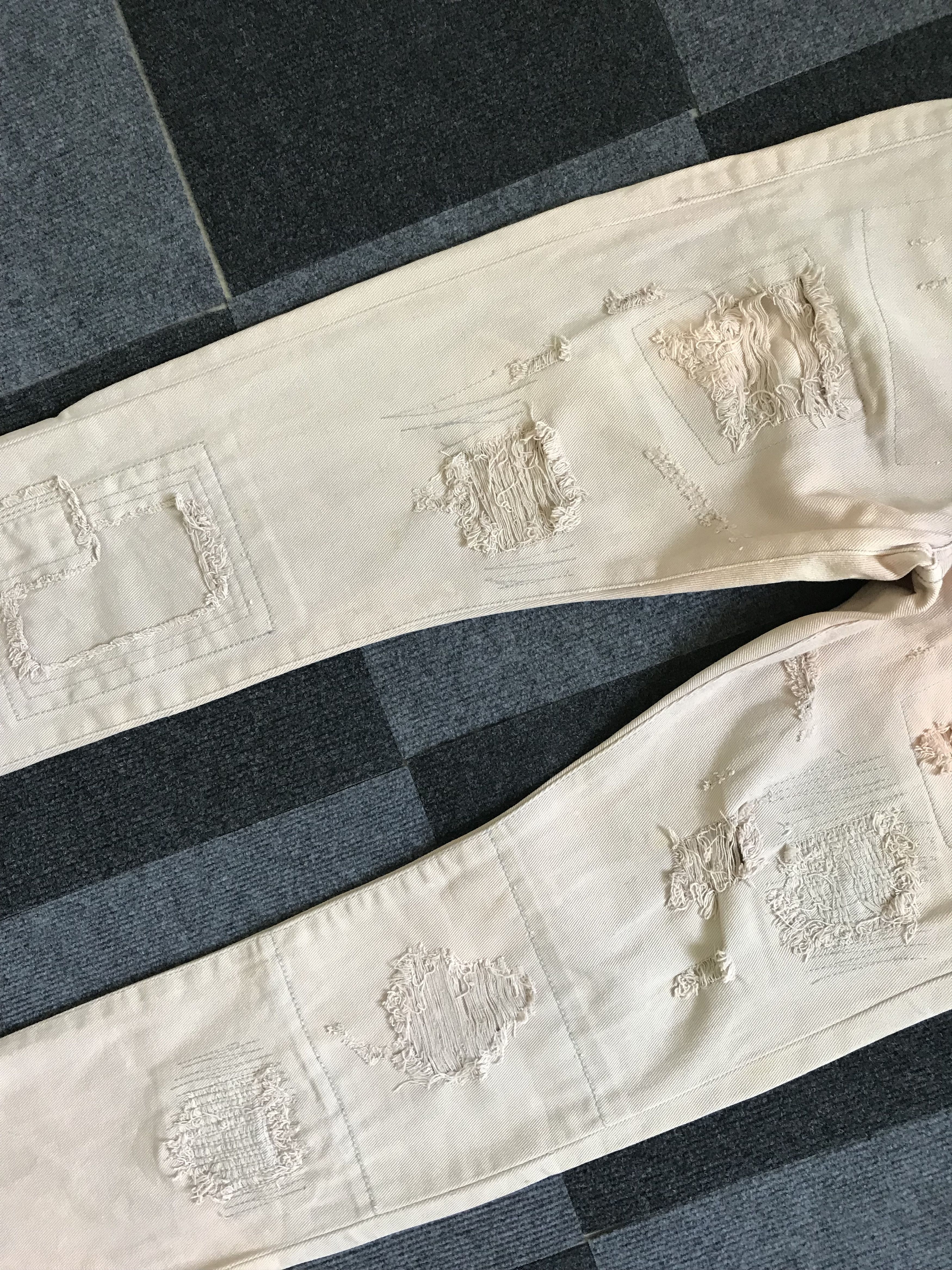 Japanese Brand D83 yaponskii Japan SuperDistressed Acid Patchwork Jeans Size US 34 / EU 50 - 5 Thumbnail