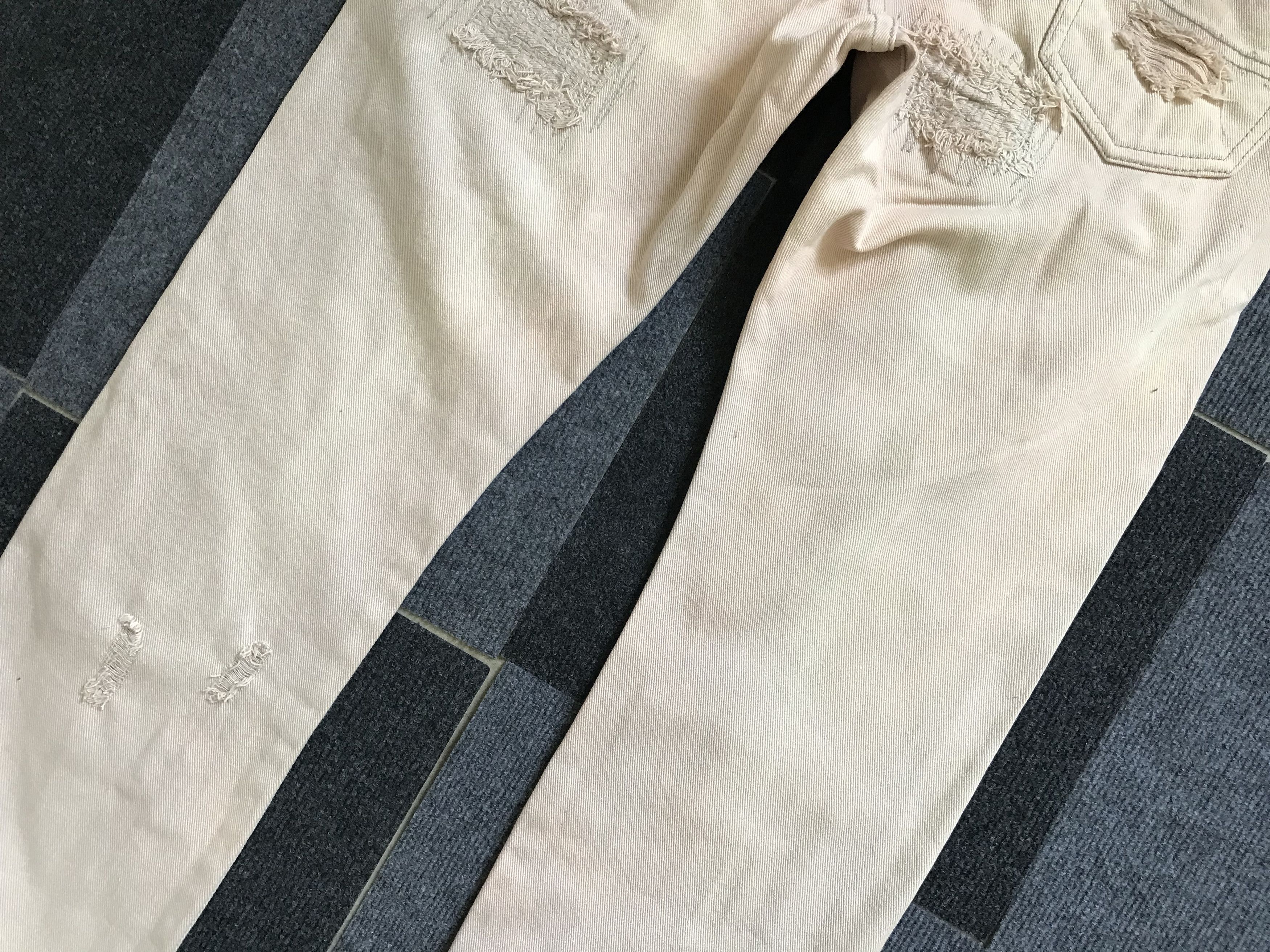 Japanese Brand D83 yaponskii Japan SuperDistressed Acid Patchwork Jeans Size US 34 / EU 50 - 14 Thumbnail