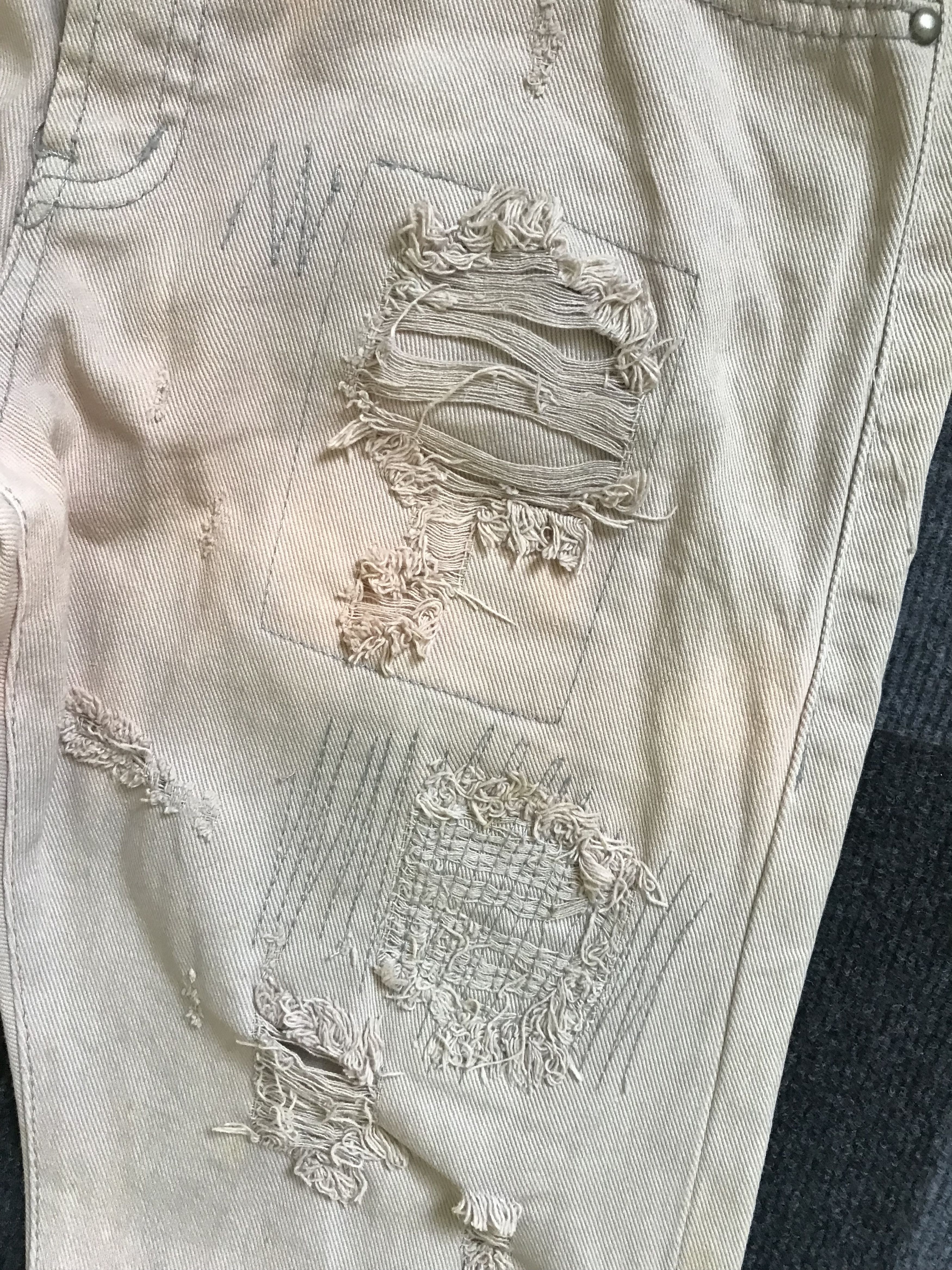 Japanese Brand D83 yaponskii Japan SuperDistressed Acid Patchwork Jeans Size US 34 / EU 50 - 8 Thumbnail