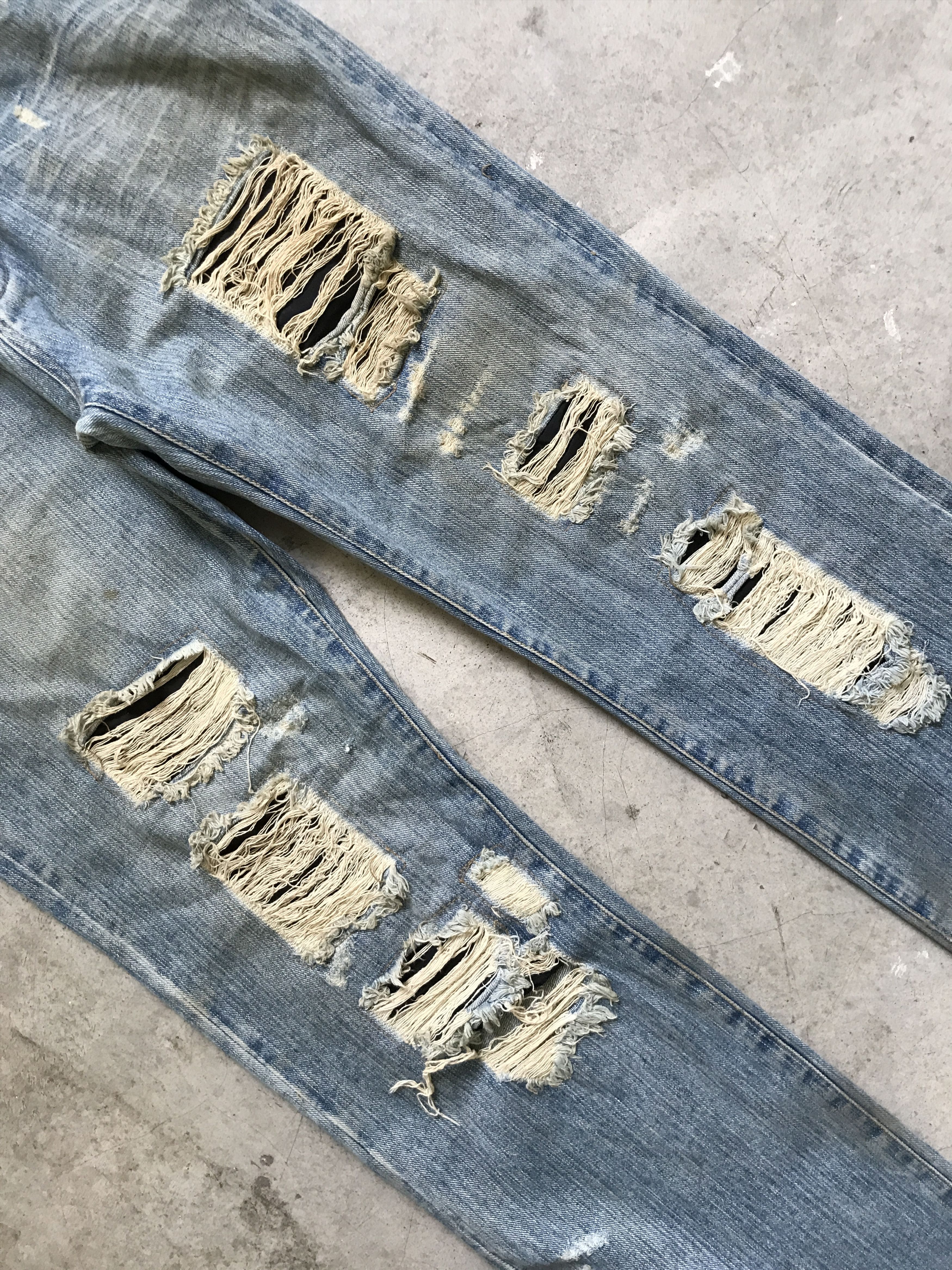 Japanese Brand D82 Lan Deux Mille Japan Super Dirty Distressed Jeans Size US 32 / EU 48 - 3 Thumbnail