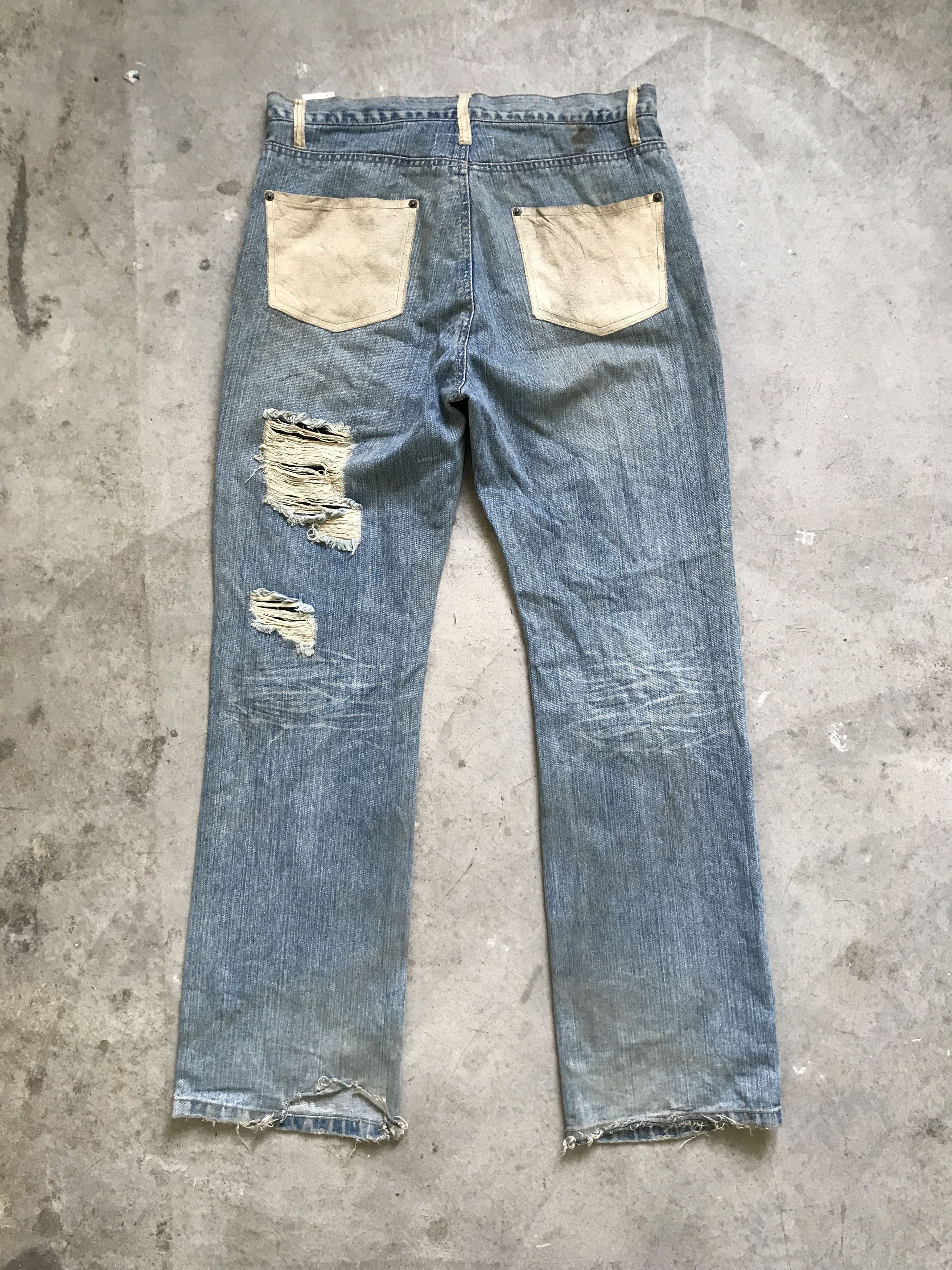 Japanese Brand D82 Lan Deux Mille Japan Super Dirty Distressed Jeans Size US 32 / EU 48 - 10 Thumbnail