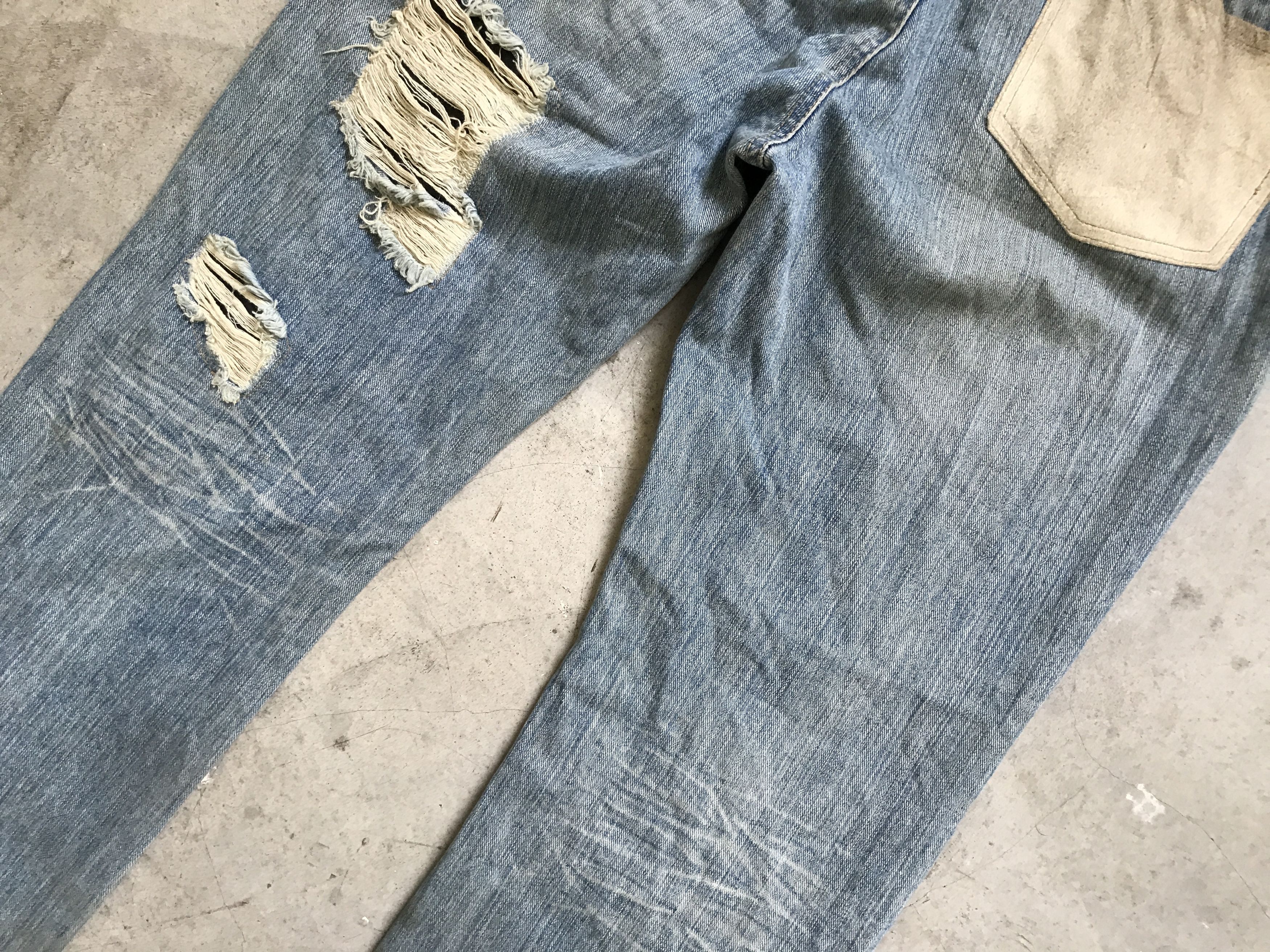 Japanese Brand D82 Lan Deux Mille Japan Super Dirty Distressed Jeans Size US 32 / EU 48 - 12 Thumbnail