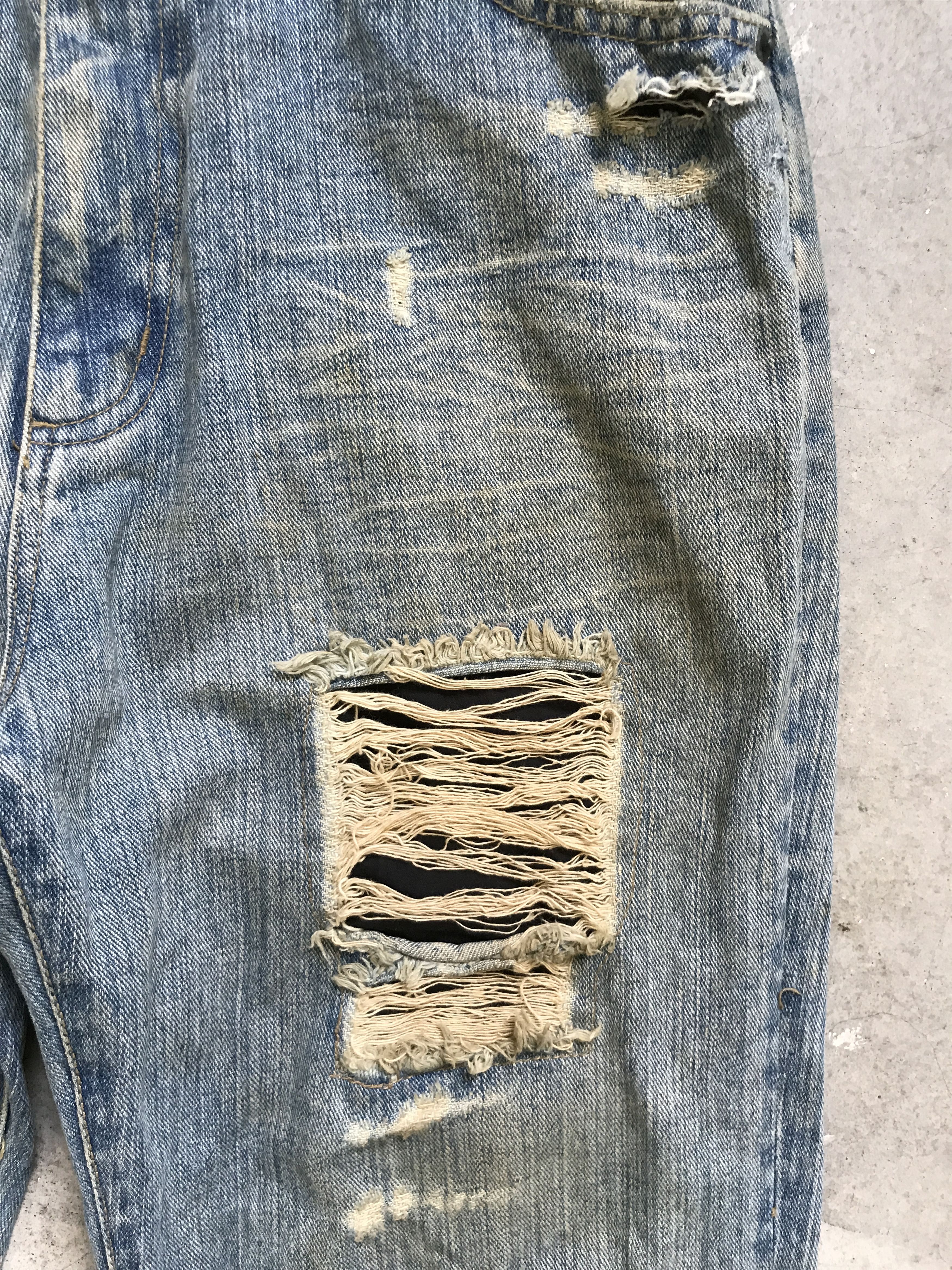 Japanese Brand D82 Lan Deux Mille Japan Super Dirty Distressed Jeans Size US 32 / EU 48 - 5 Thumbnail
