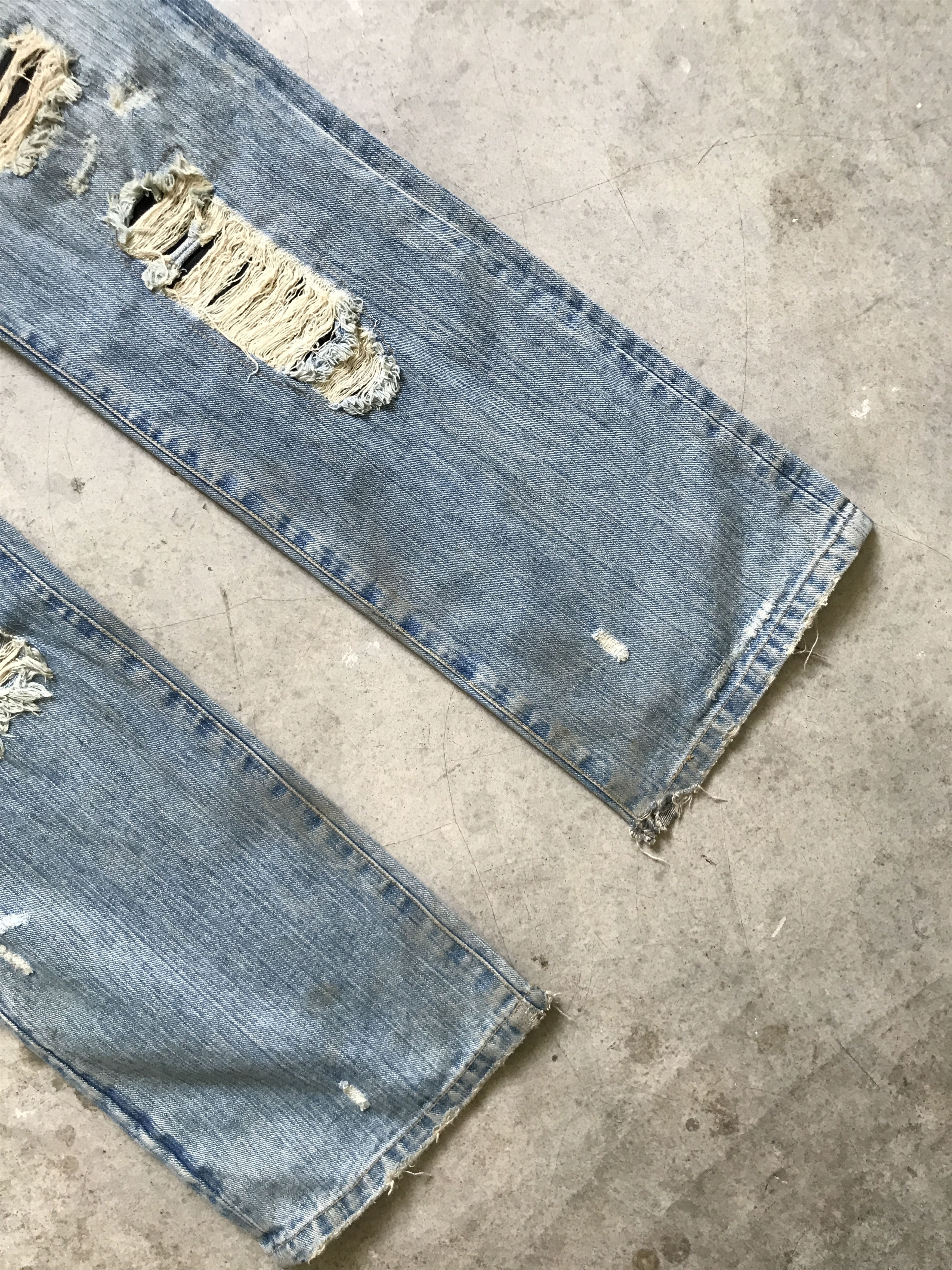 Japanese Brand D82 Lan Deux Mille Japan Super Dirty Distressed Jeans Size US 32 / EU 48 - 4 Thumbnail