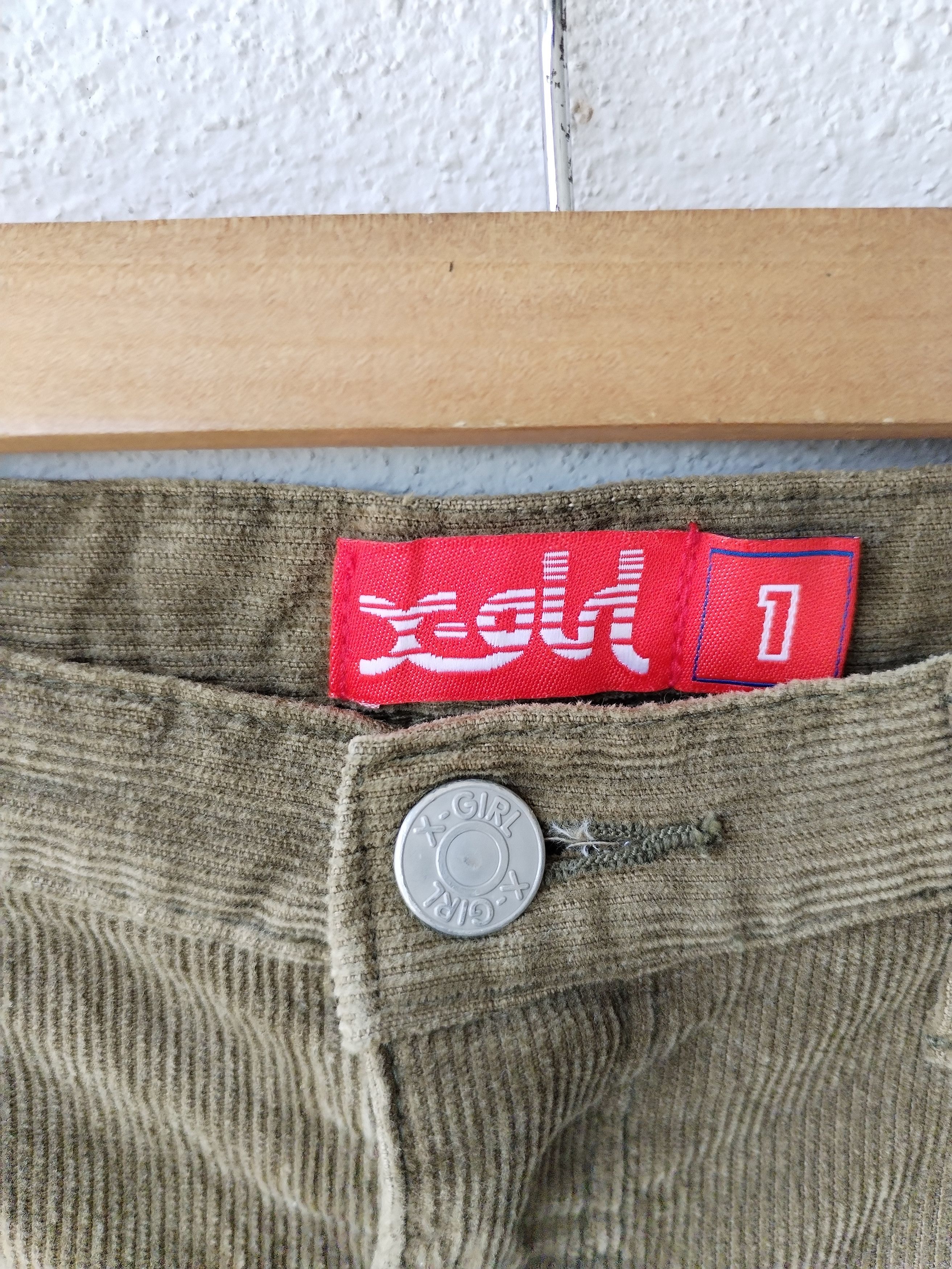 Japanese Brand × Xlarge X-Girl Corduroy Patches Olive Skirt Size 27" / US 4 / IT 40 - 7 Thumbnail