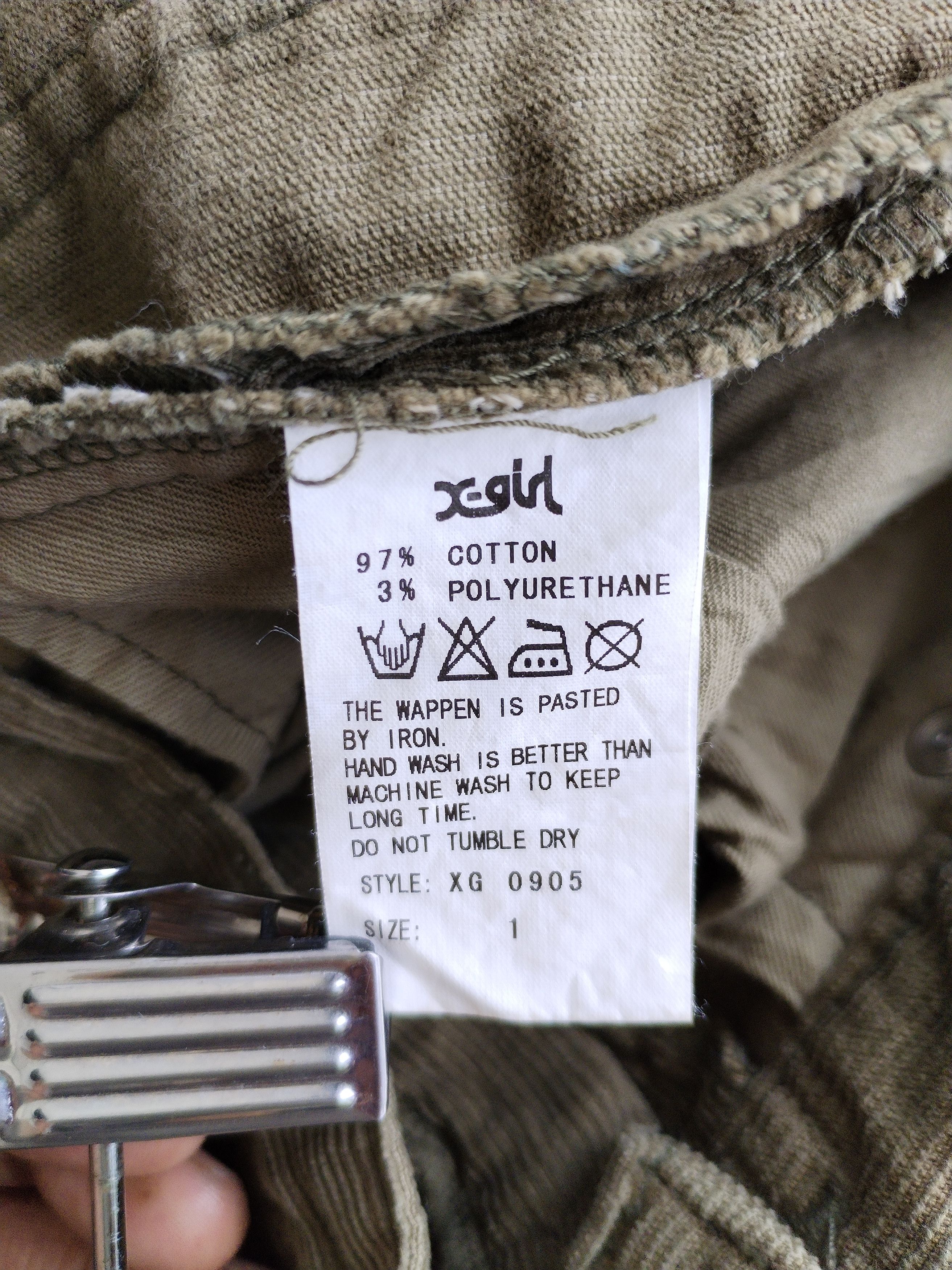 Japanese Brand × Xlarge X-Girl Corduroy Patches Olive Skirt Size 27" / US 4 / IT 40 - 9 Thumbnail