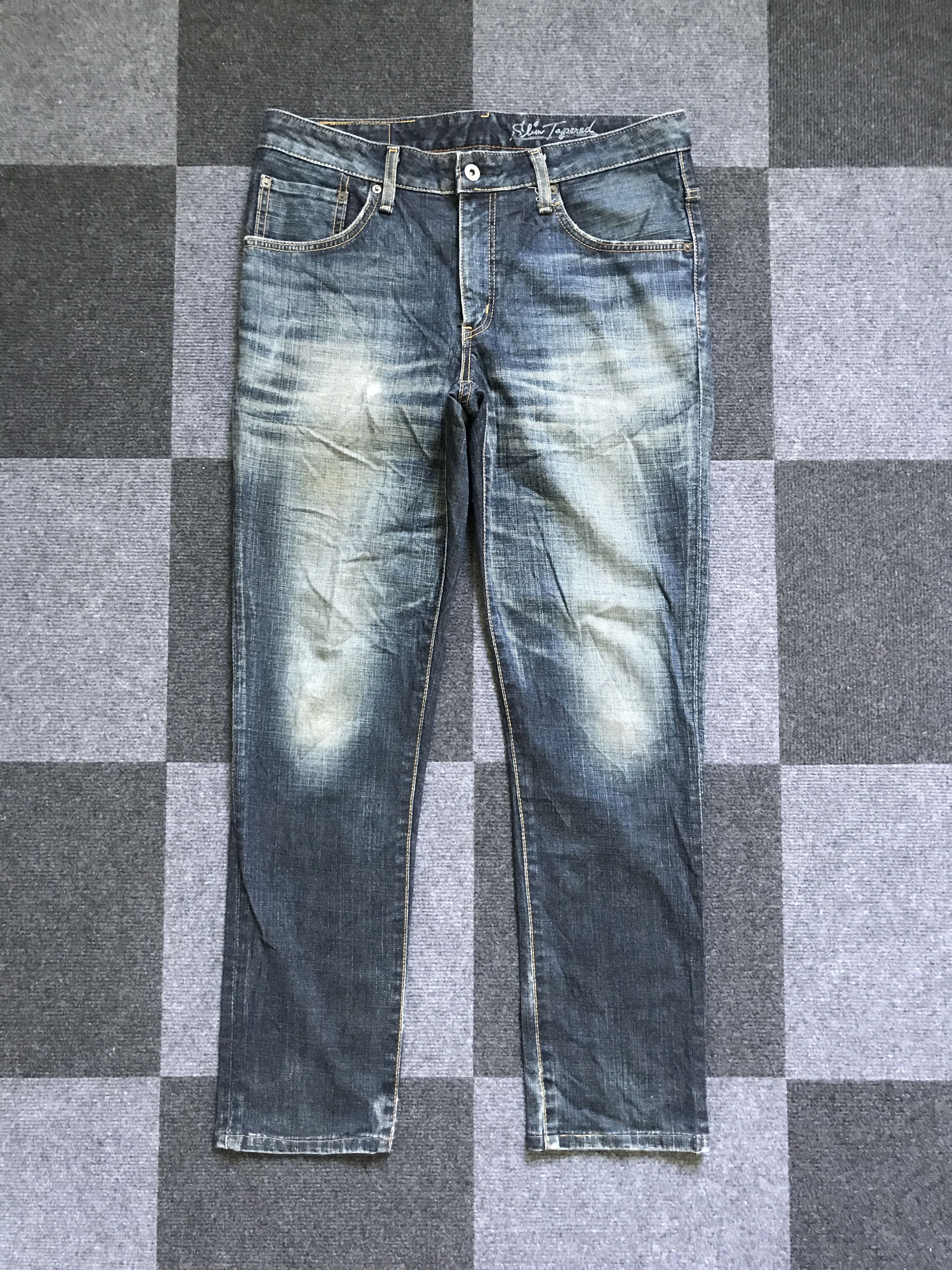 image of D93 Edwin Distressed Jeans in Fade Denim, Men's (Size 33)