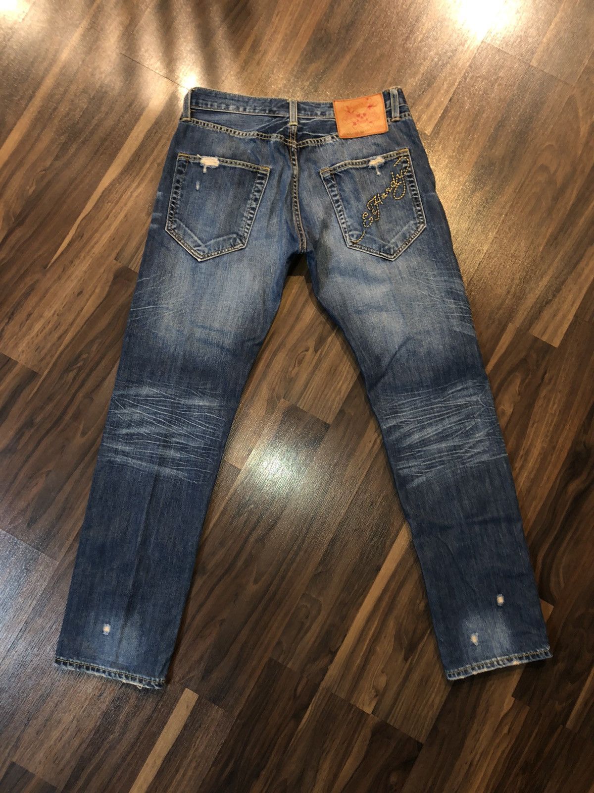 Christian Audigier Vtg Y2K ED HARDY Spell Out Stitch Jeans 32x31 Size US 32 / EU 48 - 1 Thumbnail
