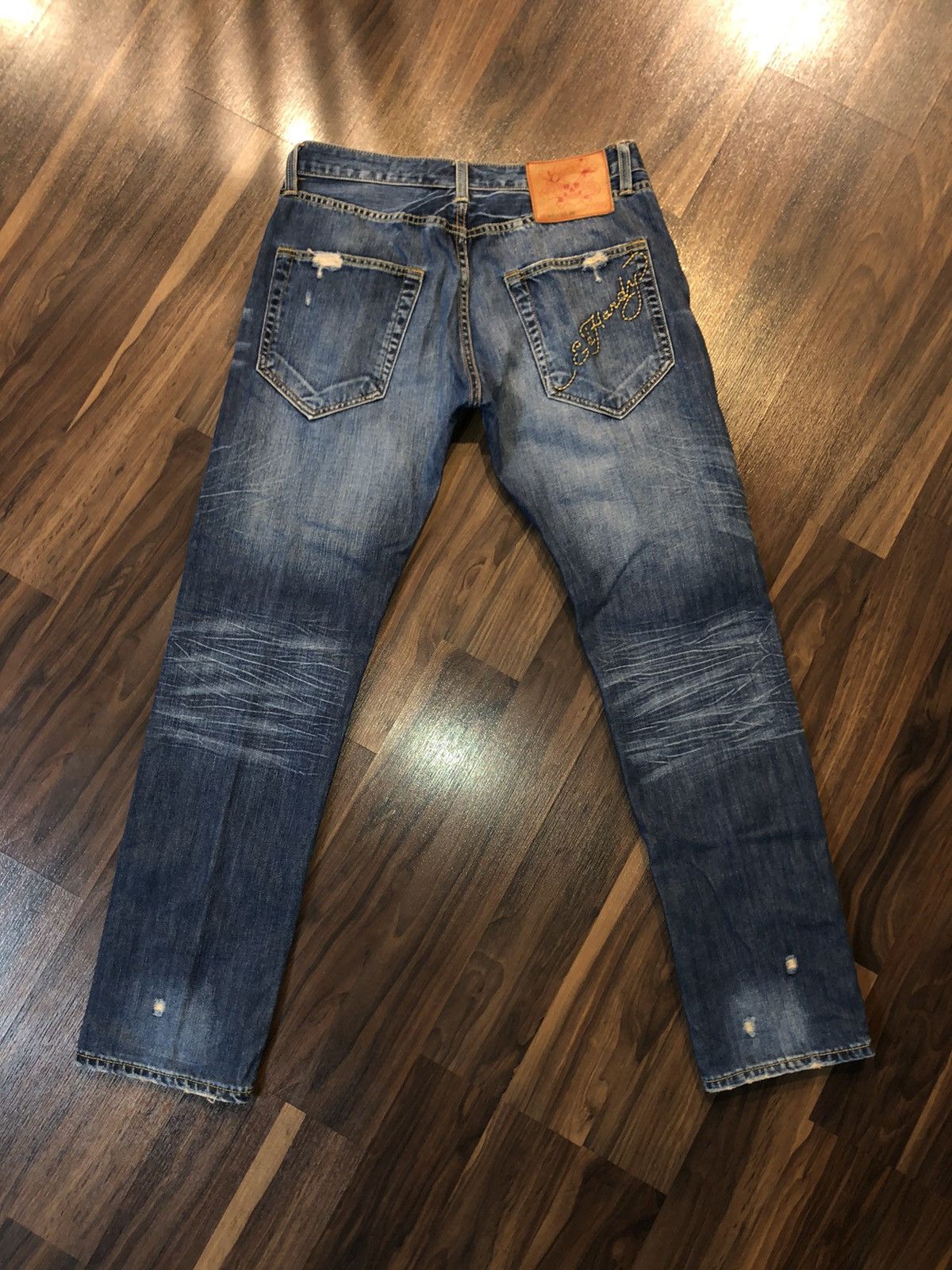 Christian Audigier Vtg Y2K ED HARDY Spell Out Stitch Jeans 32x31 Size US 32 / EU 48 - 10 Thumbnail
