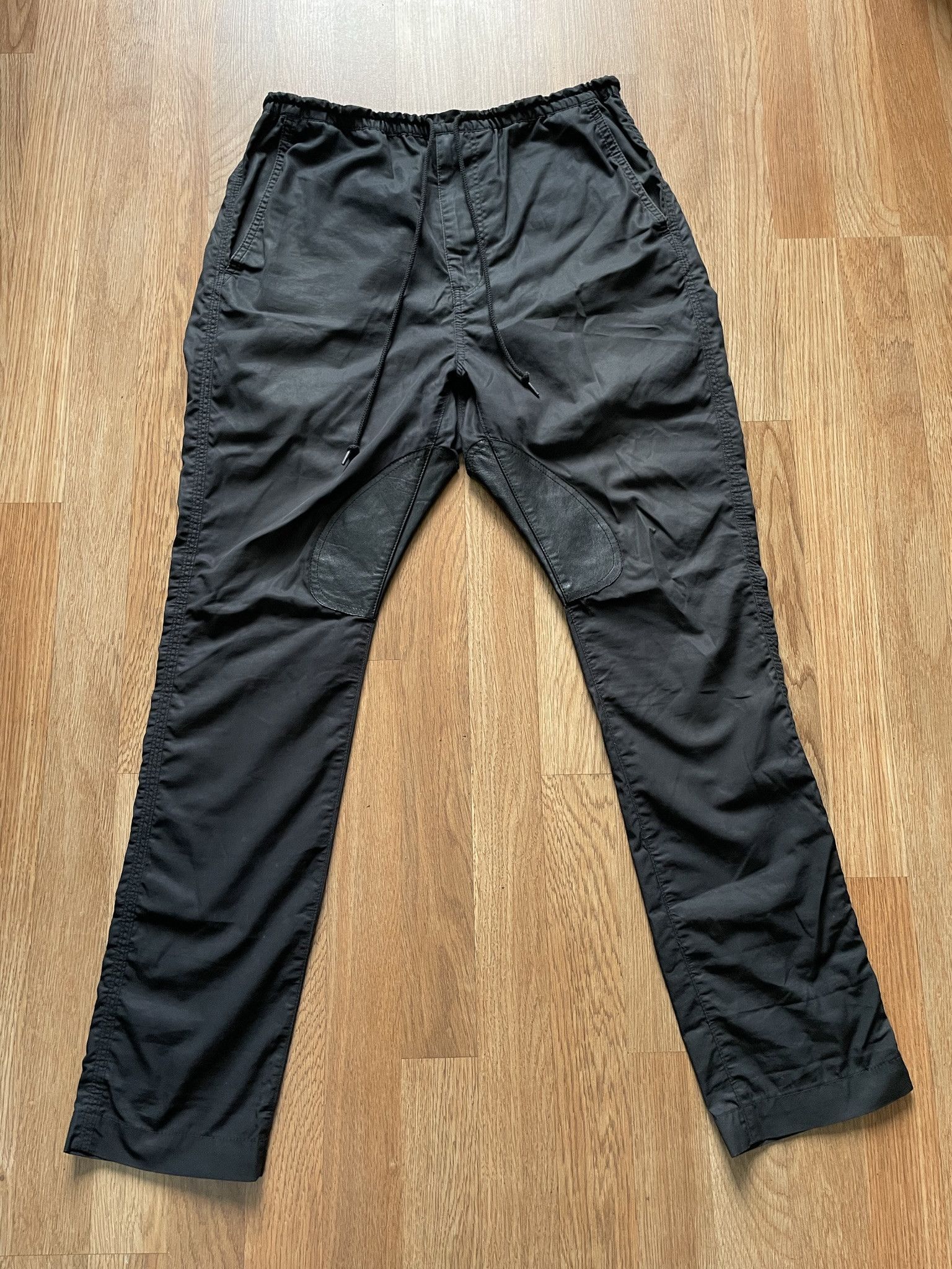 Maison MIHARA YASUHIRO Mihara Yasuhiro Leather Paneled Drawstring Drop Crotch Pants Size US 30 / EU 46 - 1 Thumbnail
