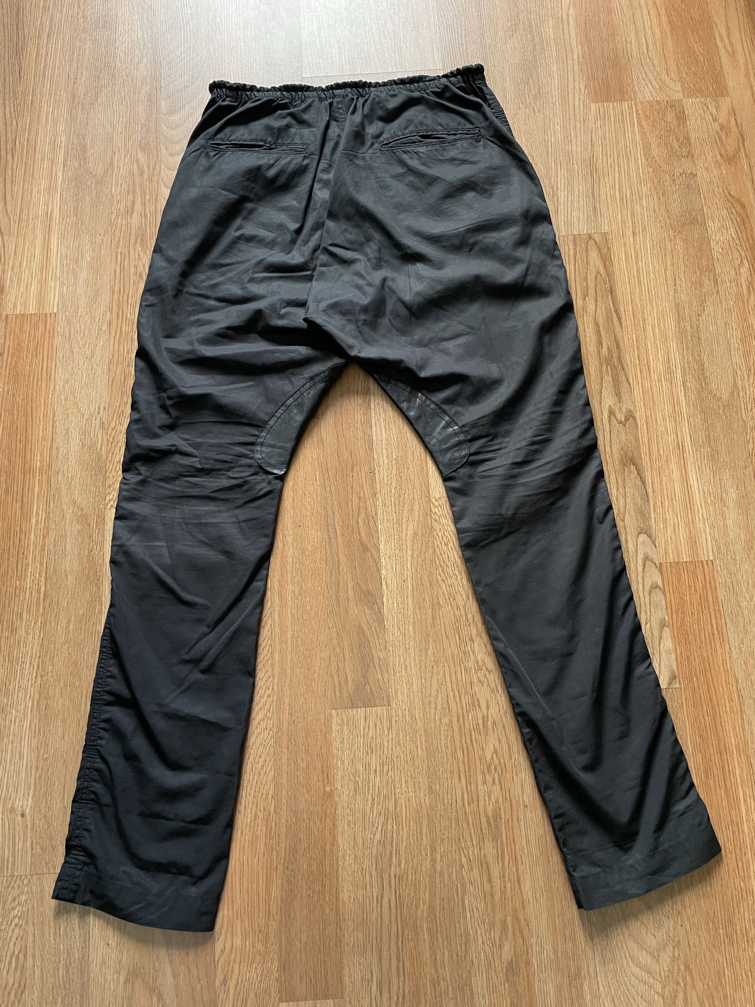 Maison MIHARA YASUHIRO Mihara Yasuhiro Leather Paneled Drawstring Drop Crotch Pants Size US 30 / EU 46 - 3 Thumbnail