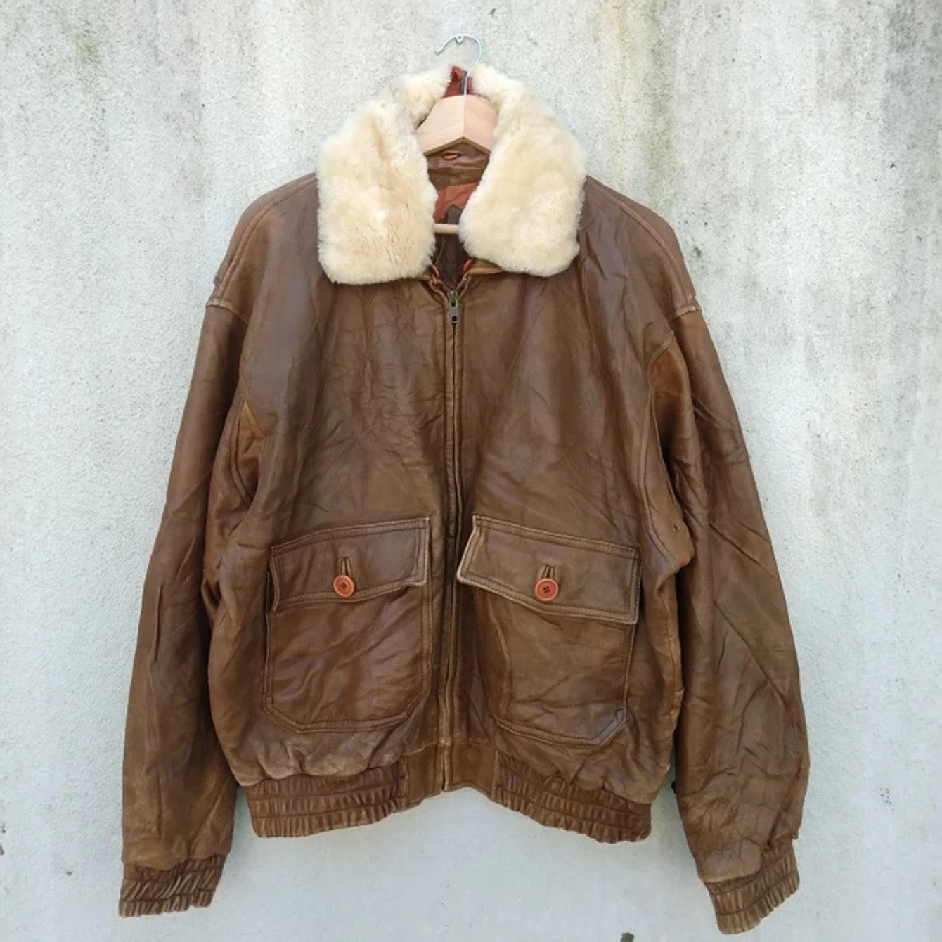 Japanese Brand × Vintage VTG Distressed Aviator Leather Jacket Size US M / EU 48-50 / 2 - 2 Thumbnail