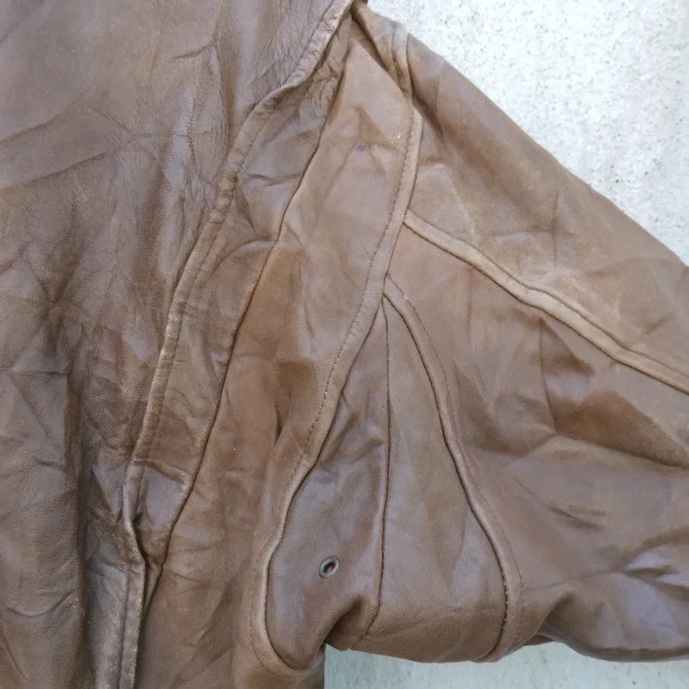 Japanese Brand × Vintage VTG Distressed Aviator Leather Jacket Size US M / EU 48-50 / 2 - 13 Thumbnail