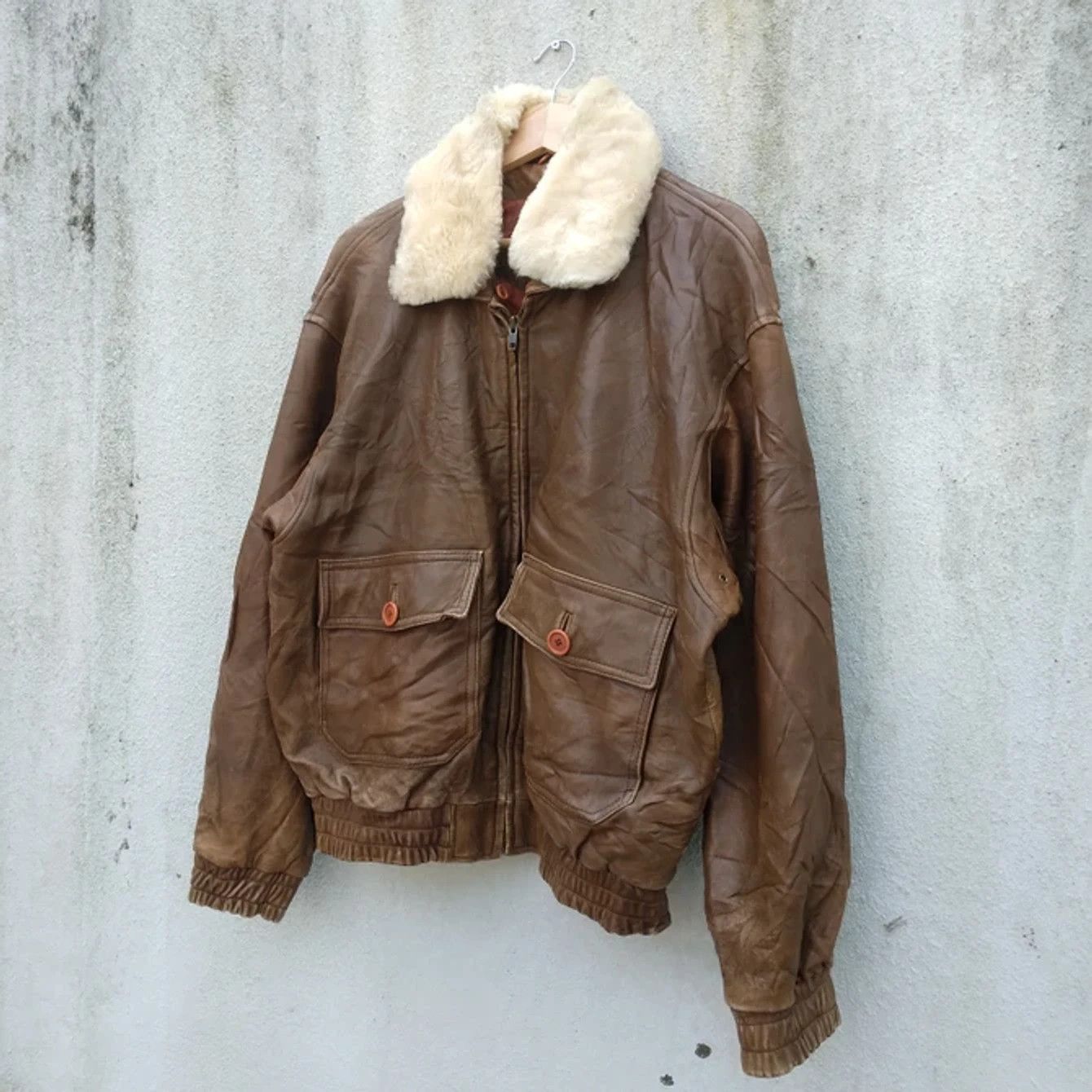 Japanese Brand × Vintage VTG Distressed Aviator Leather Jacket Size US M / EU 48-50 / 2 - 4 Thumbnail
