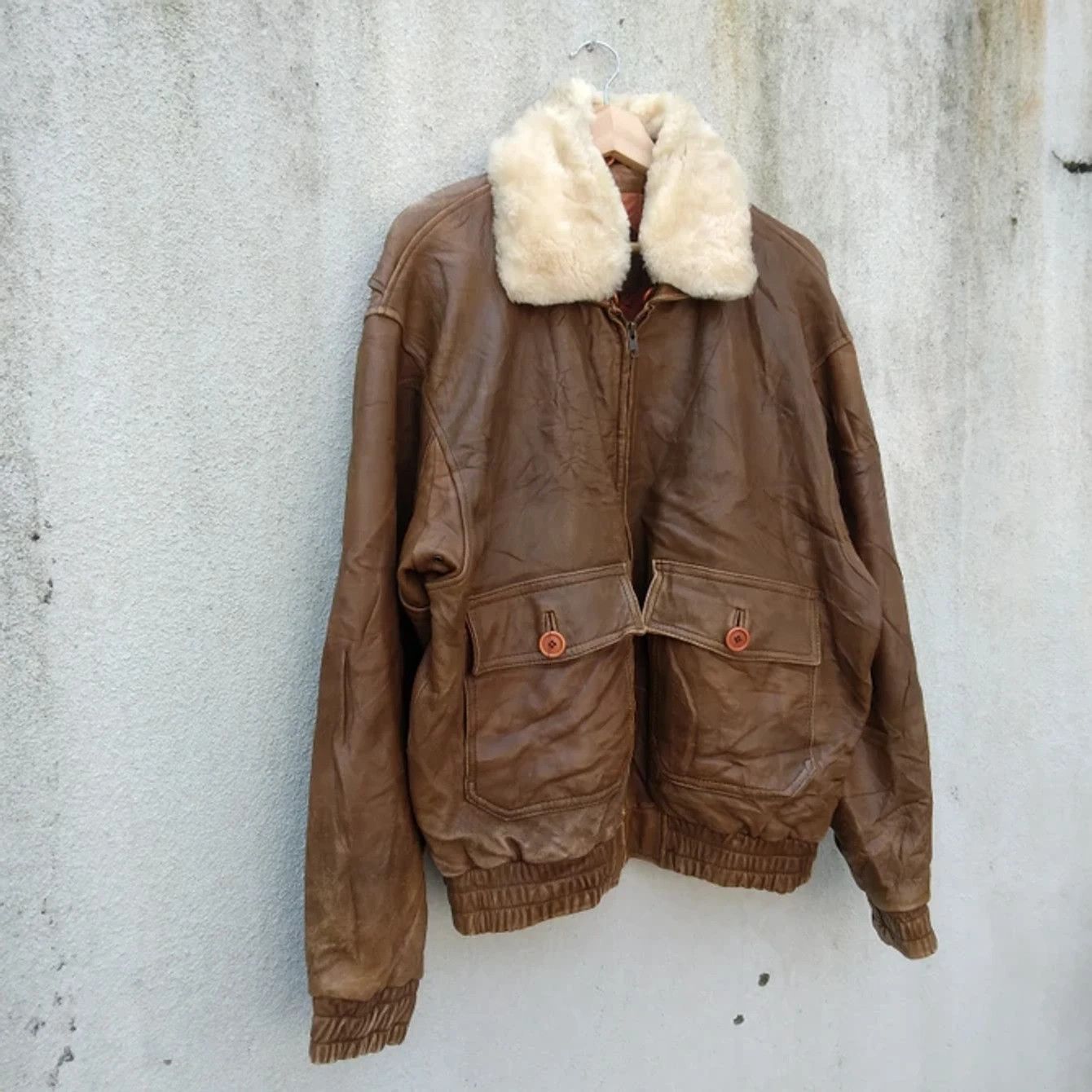 Japanese Brand × Vintage VTG Distressed Aviator Leather Jacket Size US M / EU 48-50 / 2 - 3 Thumbnail