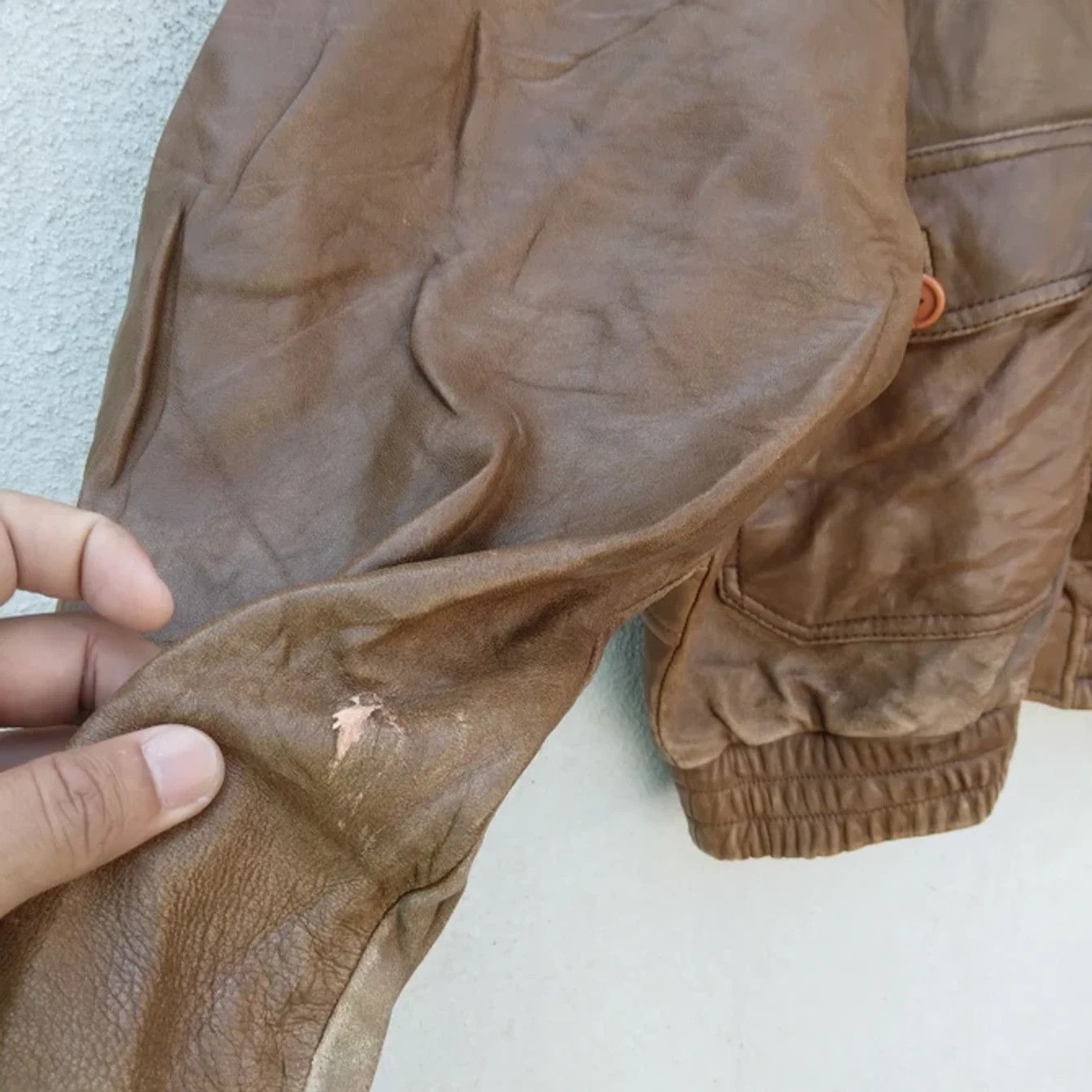 Japanese Brand × Vintage VTG Distressed Aviator Leather Jacket Size US M / EU 48-50 / 2 - 14 Thumbnail