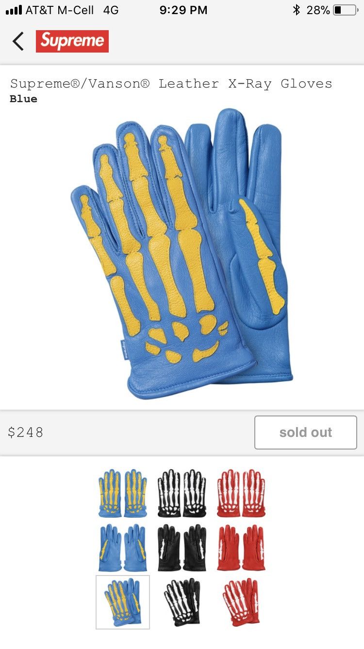 Supreme Supreme/vanson X-ray Gloves | Grailed